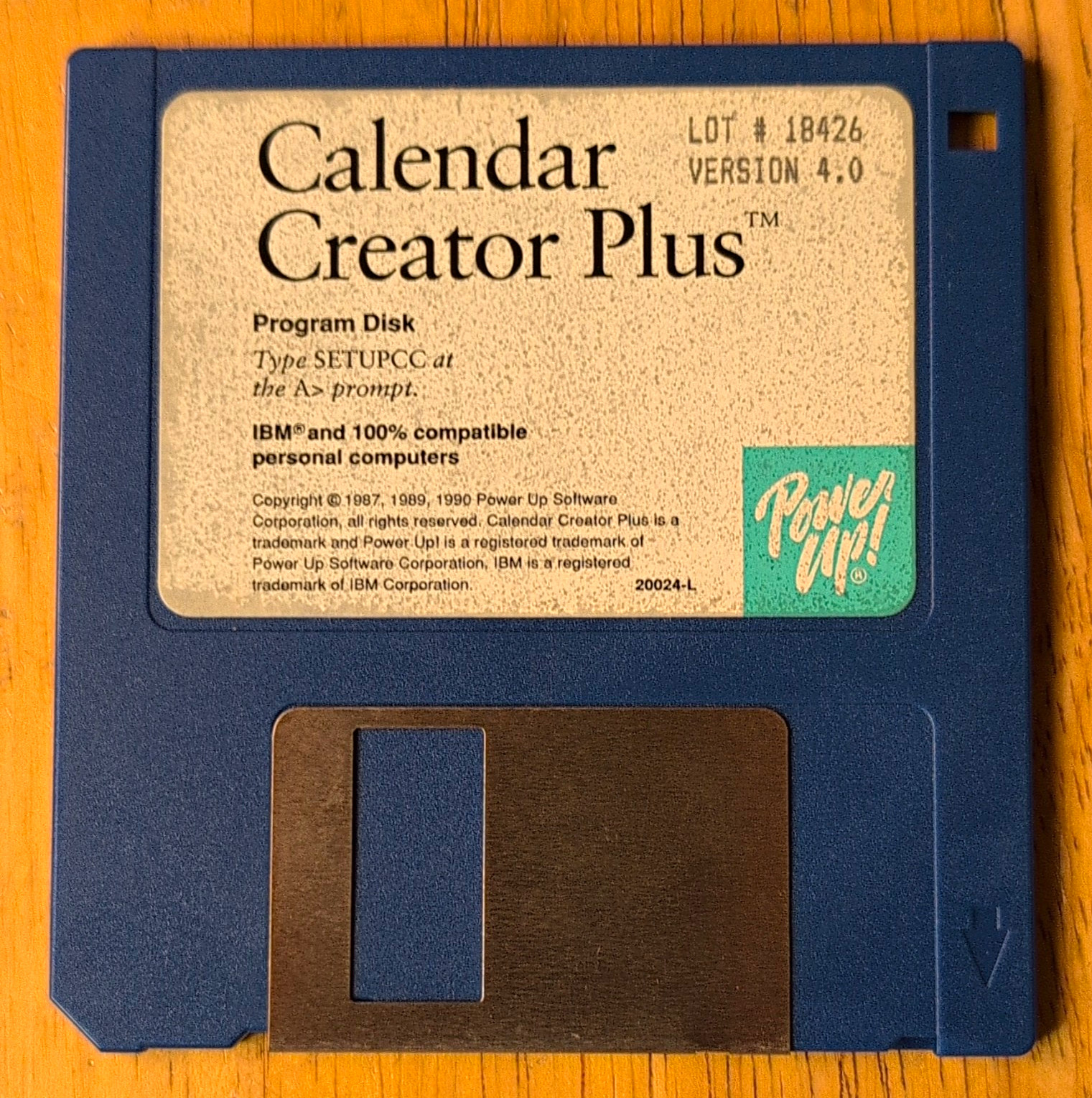 Power Up Calendar Creator Plus v4.0 IBM PC Compatible 3.5" Floppy English