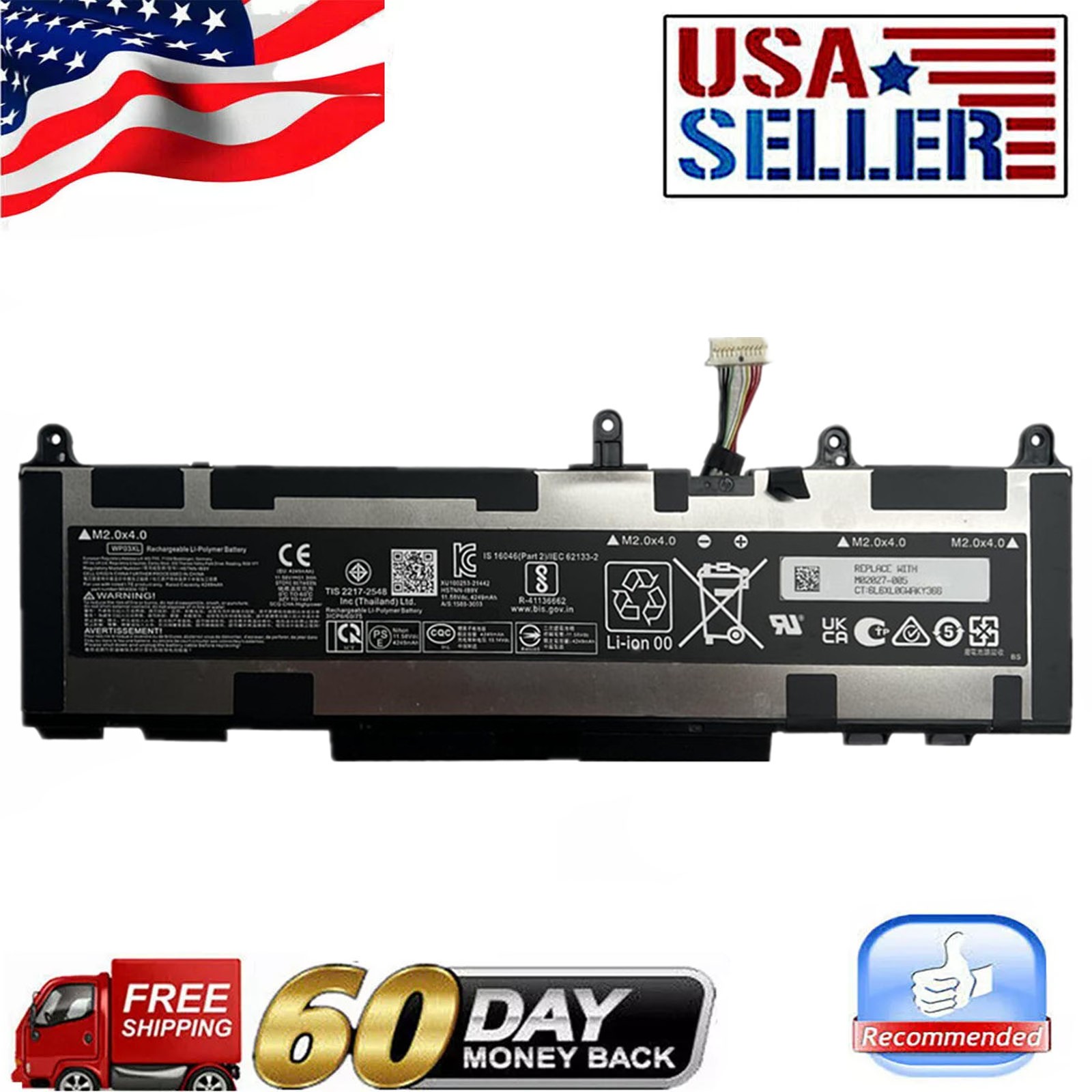 WP03XL TPN-DB0P 51.3Wh Battery for HP EliteBook 830 840 845 860