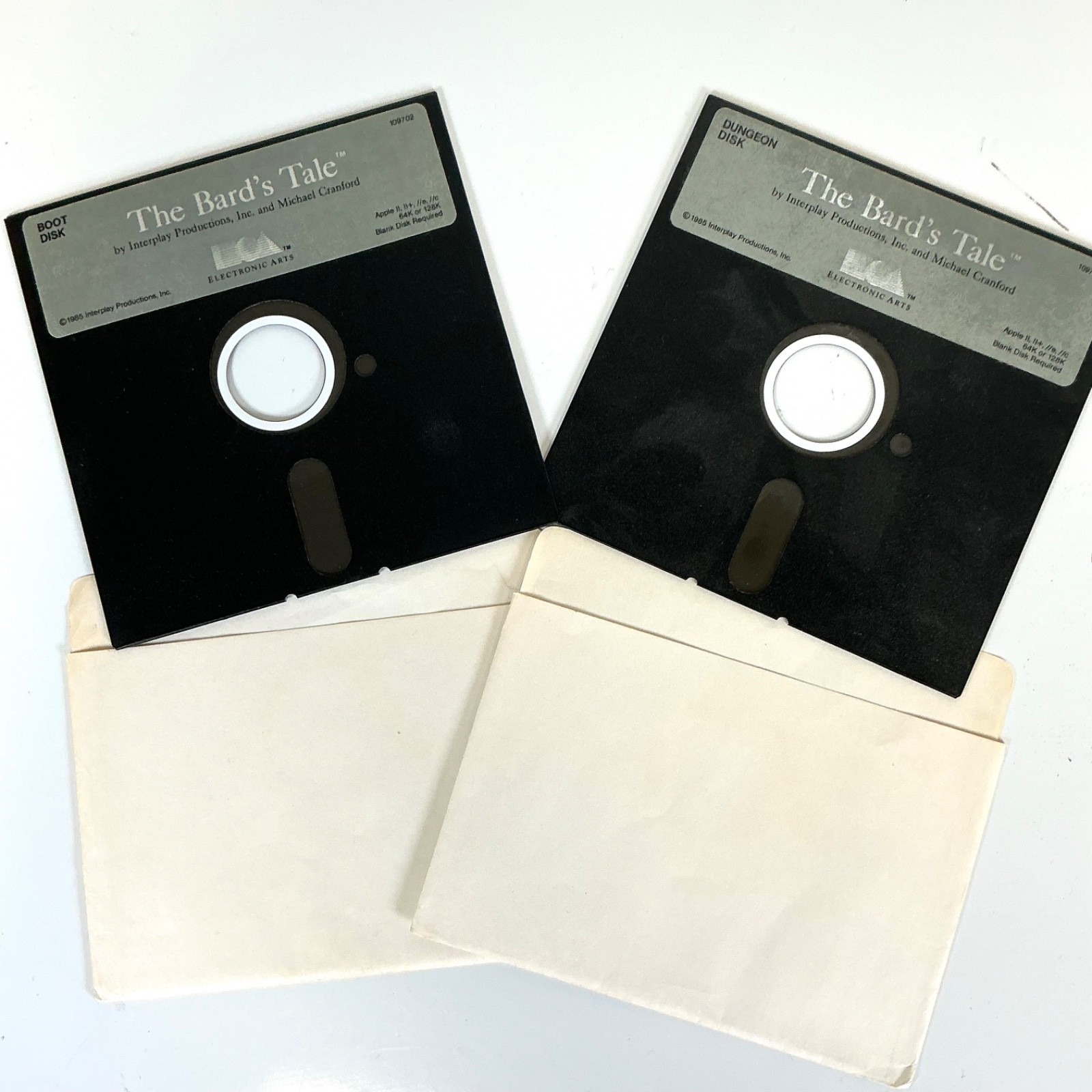 Apple II The Bard’s Tale 5.25” Floppy Disks IIc IIg Vintage 1985 Boot & Dungeon