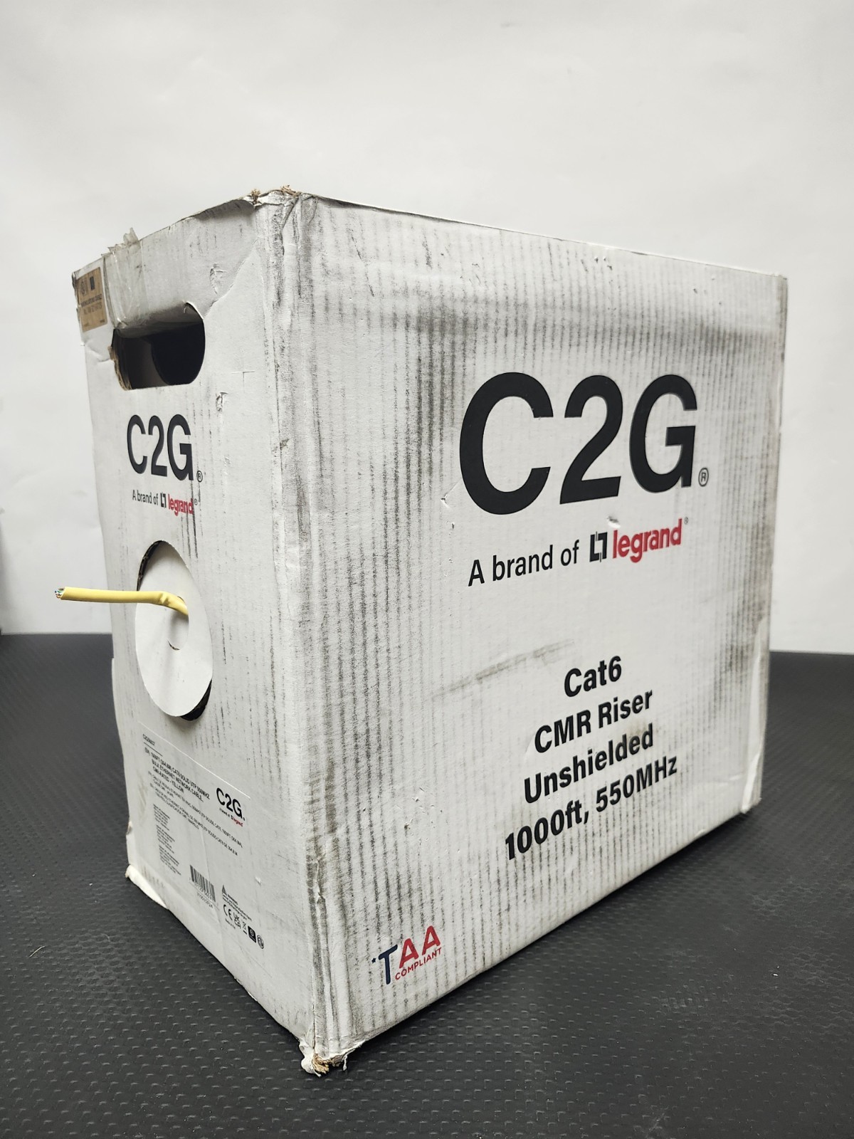 C2G C2G56037 1000FT CAT6 SOLID UTP CMR YELLOW TAA NEW