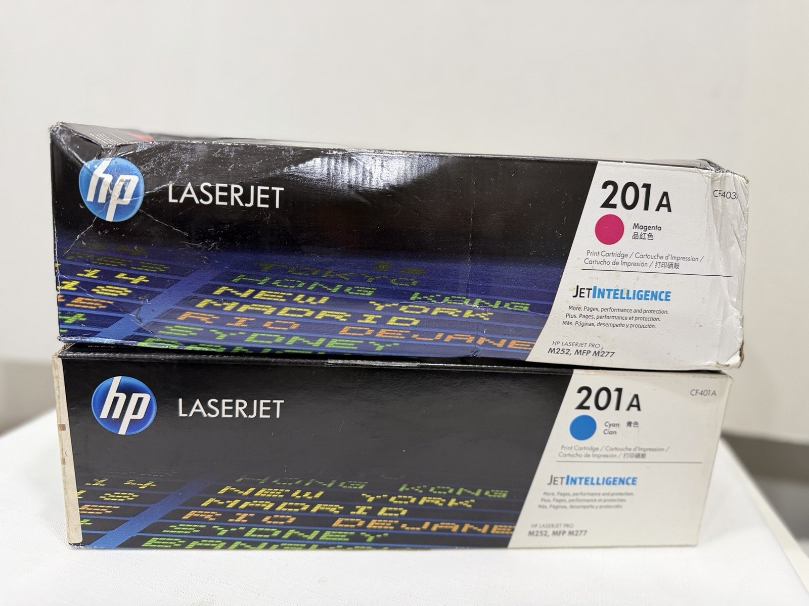 Genuine HP 201A Set Of 2 Cyan, Magenta High Yield Toner Cartridges New Sealed