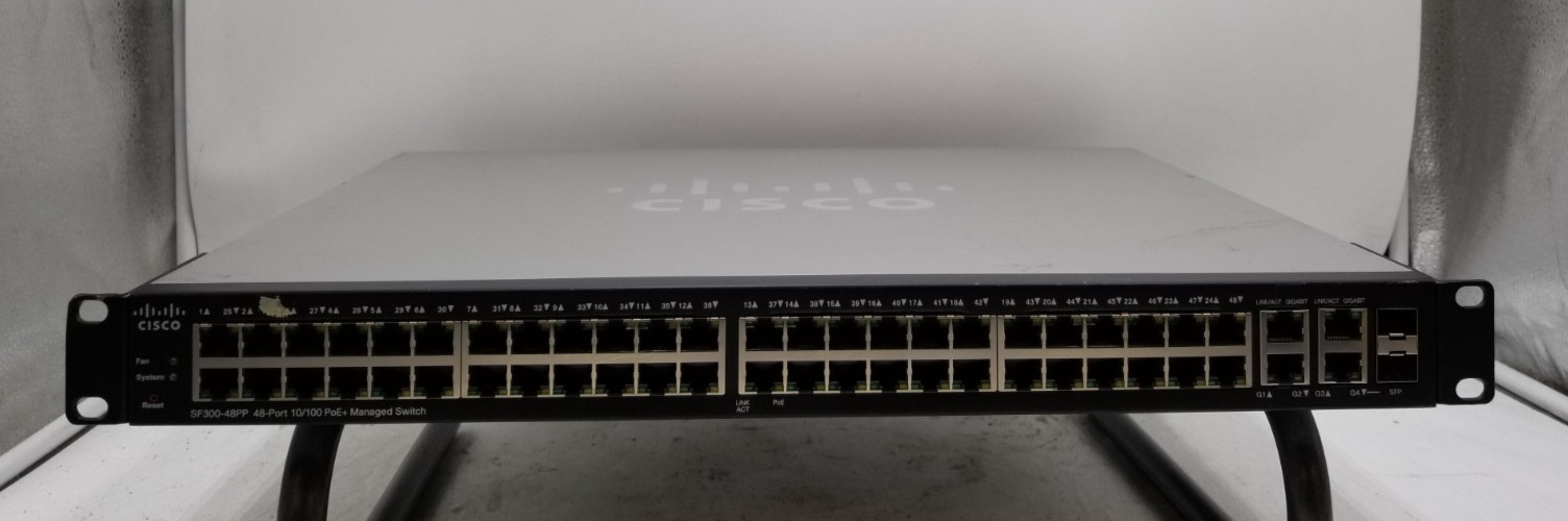 Cisco SF300-48PP-K9 V03 48-Port 10/100 PoE+ Managed Switch