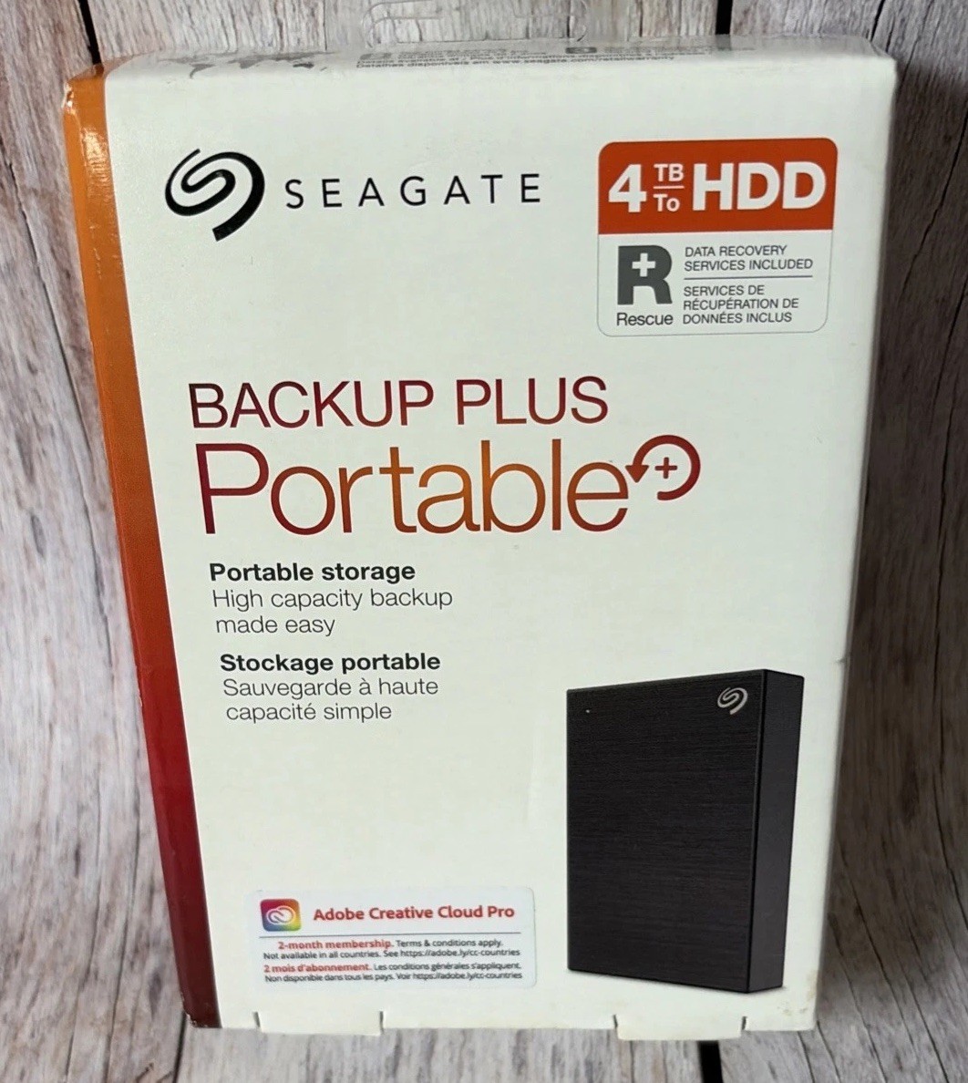 NEW Seagate Backup Plus Portable 4TB USB 3.0 External HDD Black STHP4000400