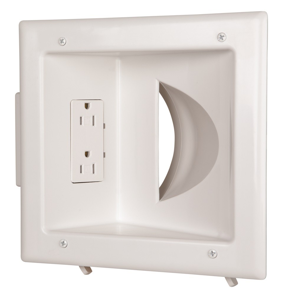 5 Pack of Recessed Media Plate with Duplex Receptacle