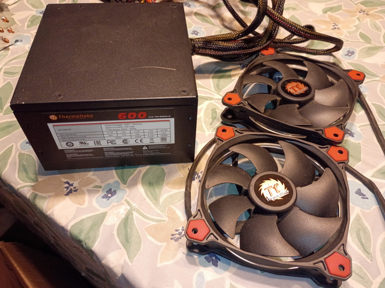 Thermaltake TTP-0600P-W Non-Modular Power Supply, 600W, 80+ & TT-1225