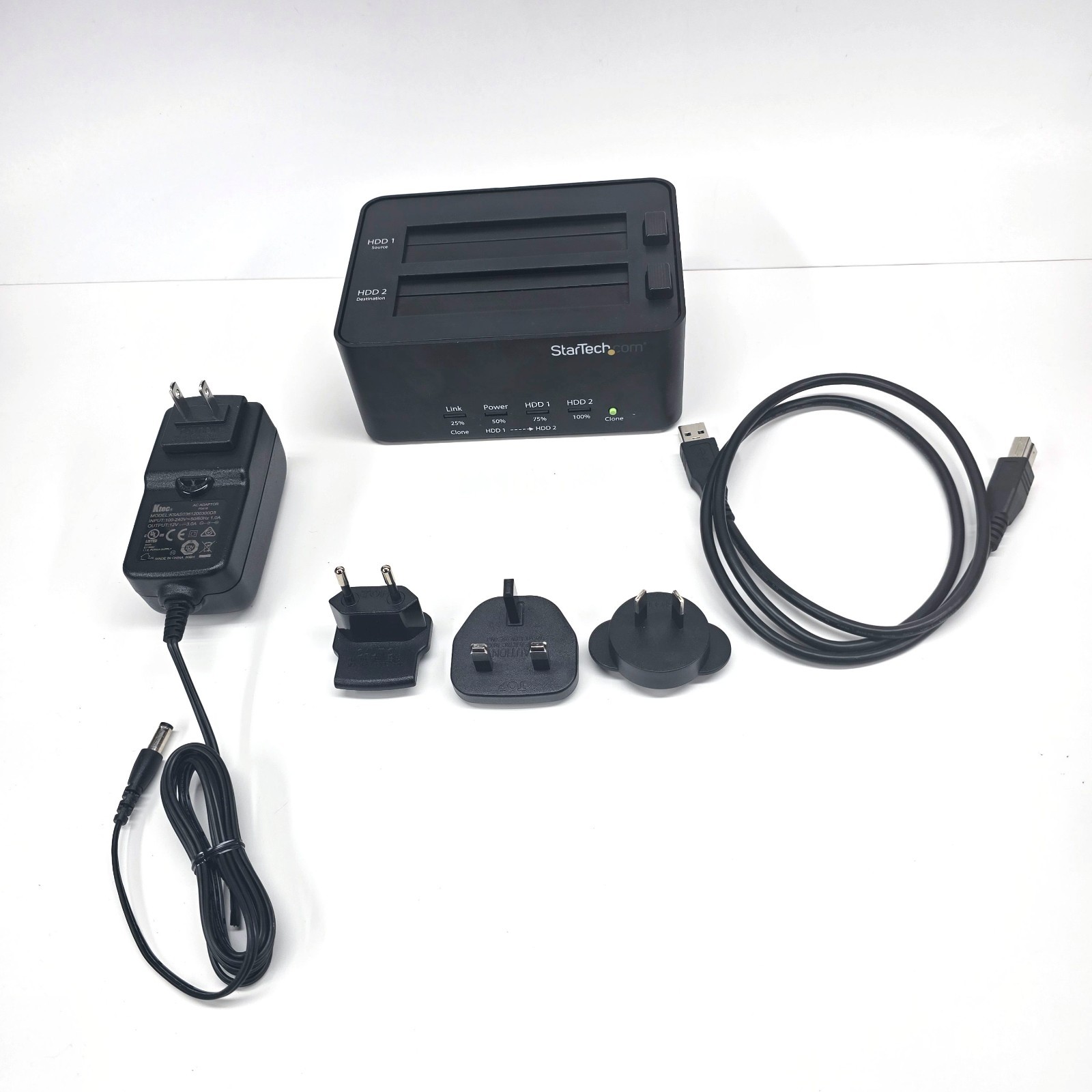 StarTech SDOCK2U33 USB 3.0 Dual-Bay SATA Docking Station w/ Cords