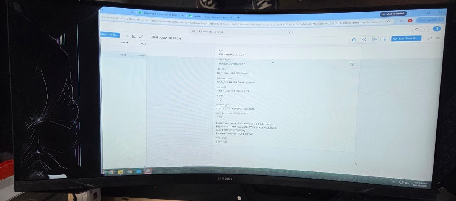 Samsung Odyssey G5 34" Curved WQHD Gaming Monitor - Cracked Screen (READ)