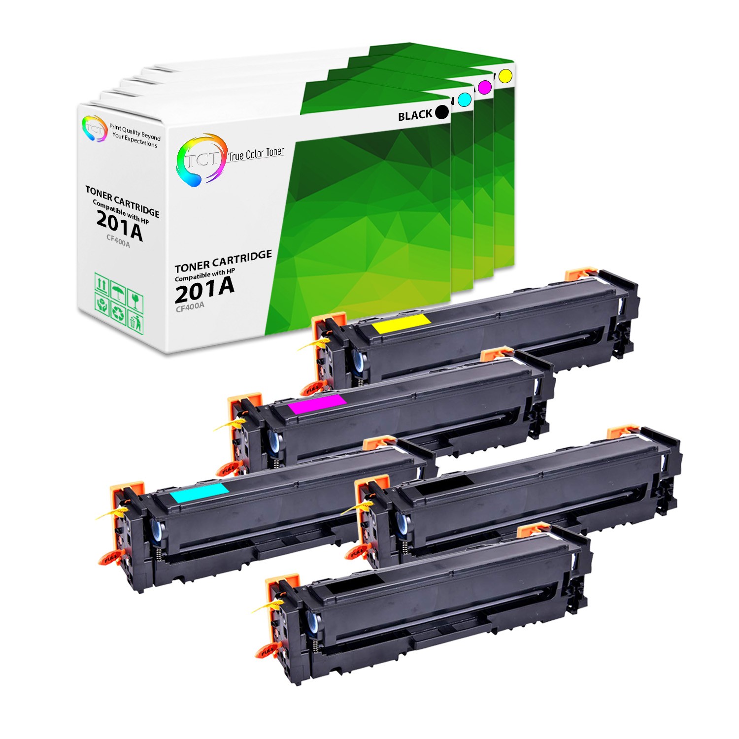 5Pk TCT 201A For HP CF400A CF401A CF402A CF403A LJ M252DW Compatible Toner
