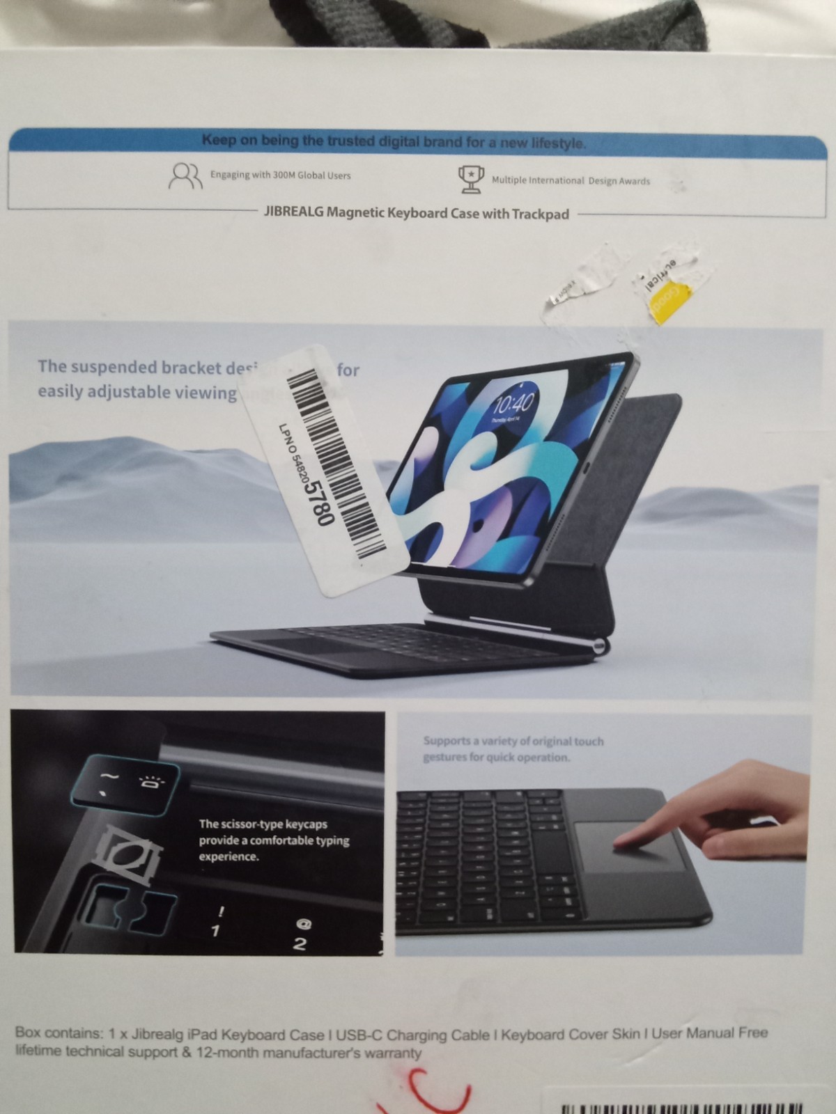JibRealg Magnetic Bluetooth Keyboard Case Apple iPad Air 13 Inch M3 2025/M2 2004