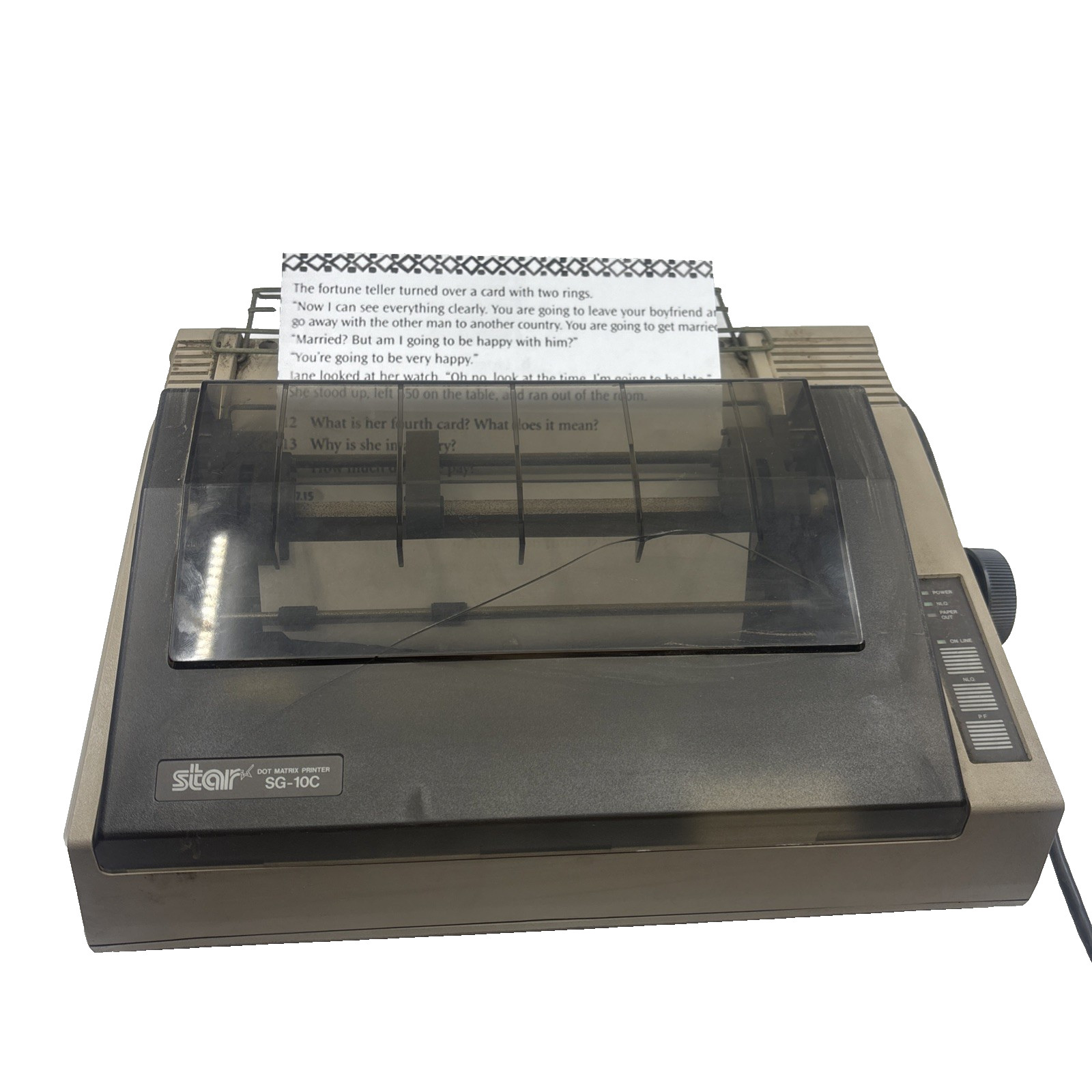 Star Micronics SG-10C Dot Matrix Printer for Commodore 64 C64 Tested *Read*