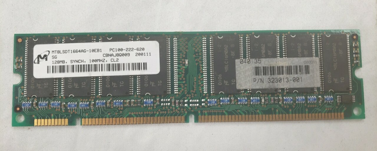 Micron MT8LSDT1664AG-10EB1 PC100-222-620 128MB Memory Module