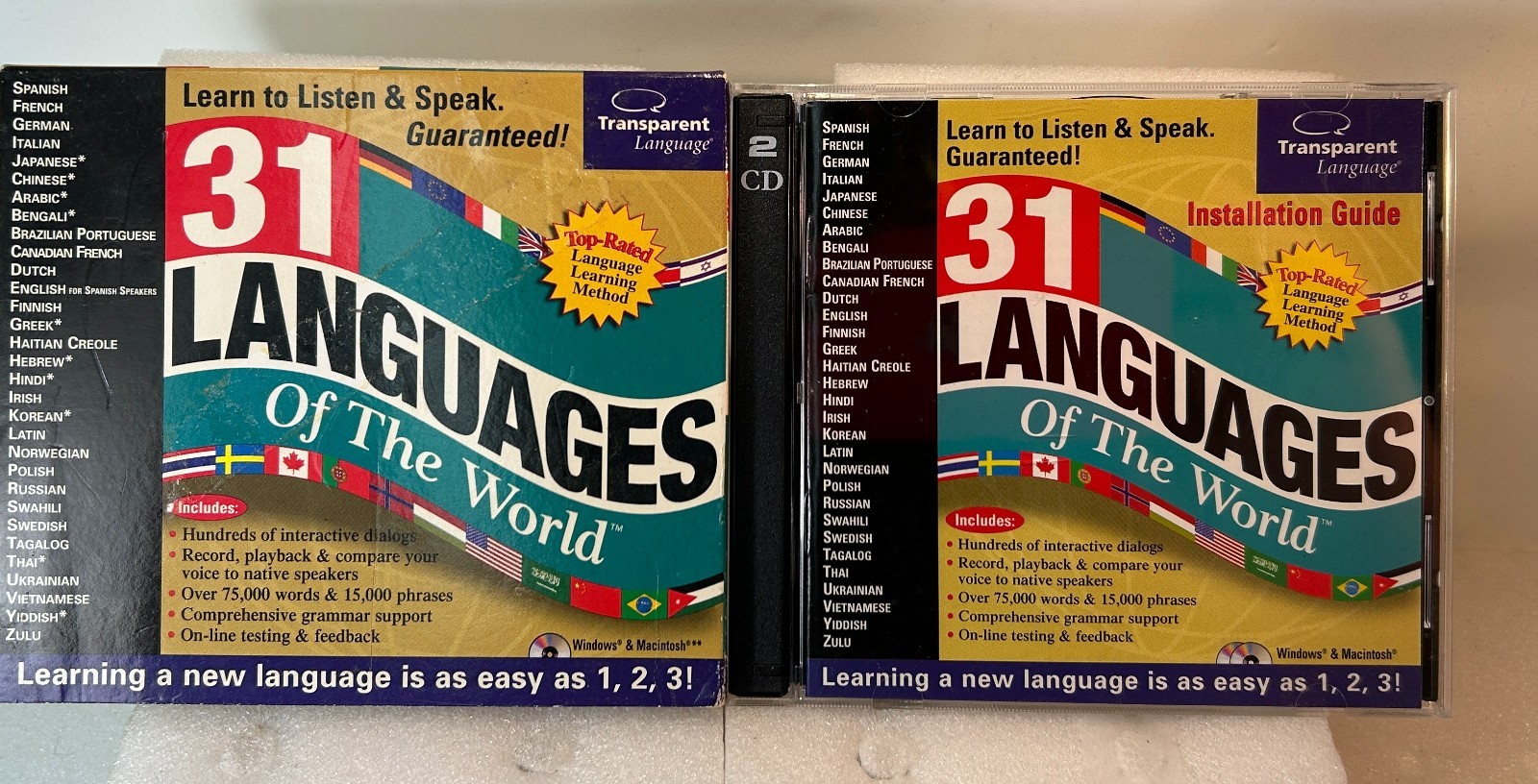 31 Languages Of The World (2 CD, PC/Mac, 2002) W/ Case & Slipcover, Tested