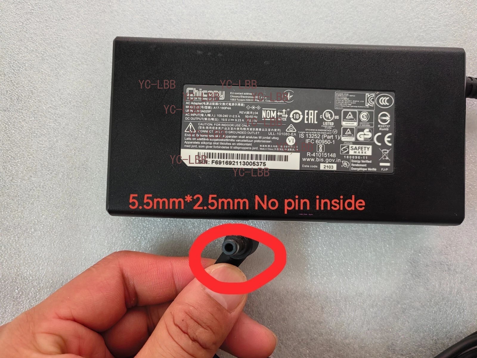 100%Genuine 19.5V 9.23A 180W A17-180P4A for Asus ROG G750JW-BBI7N05 AC Adapter