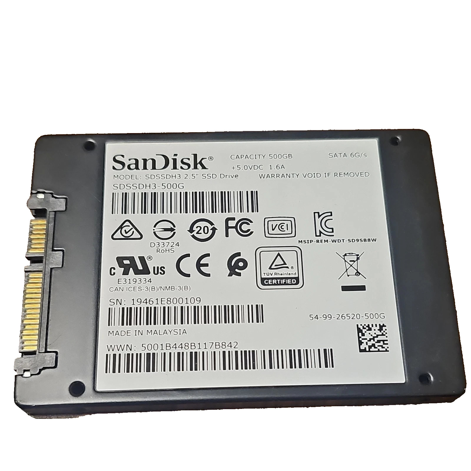 SanDisk Ultra 3D SSD SDSSDH3-500G 500GB SATA 2.5" Internal SSD Black