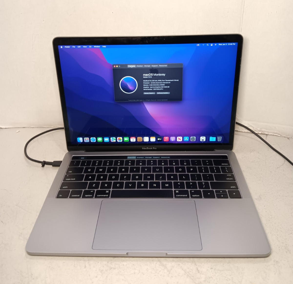 Apple MacBook Pro 13" 2016 Core i5 2.3GHz 8GB RAM 256GB SSD BAD BATTERY #69