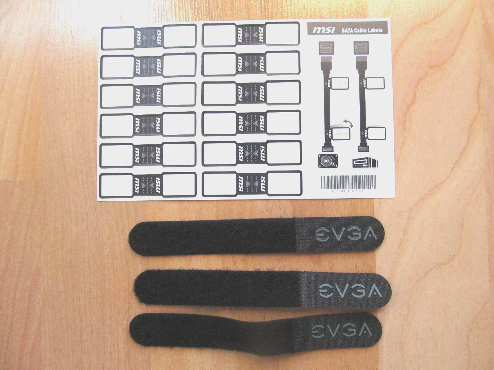 Computer cable msi lables and EVGA straps