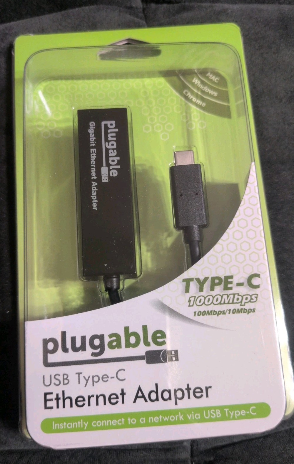 NEW Plugable USBC-E1000 USB C Ethernet Adapter, Fast and Reliable Gigabit