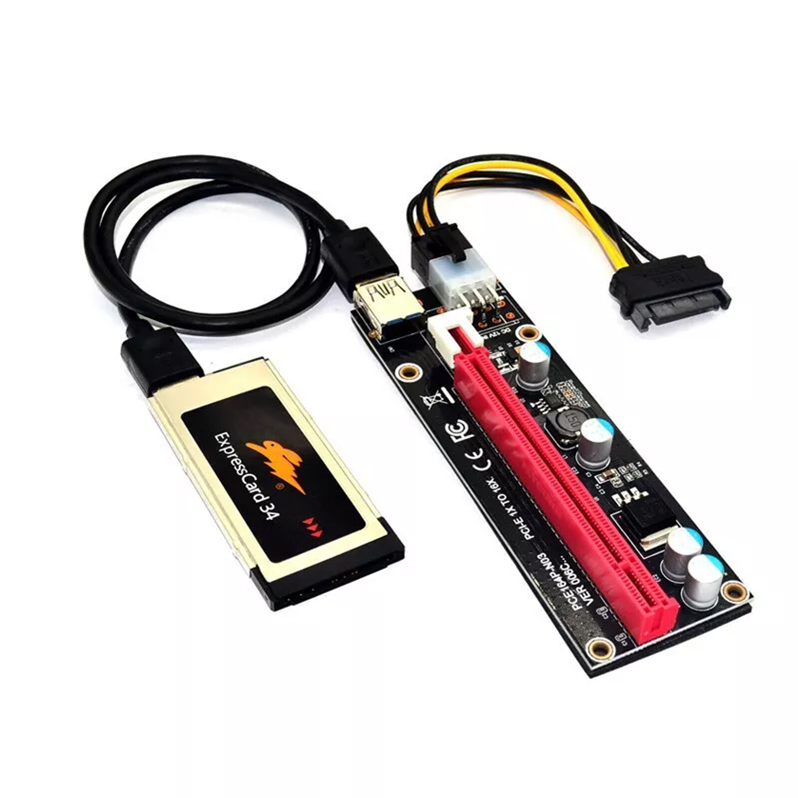 Expresscard Express Card 34mm to PCI-E 16X Riser for Laptop External GPU CardZ6