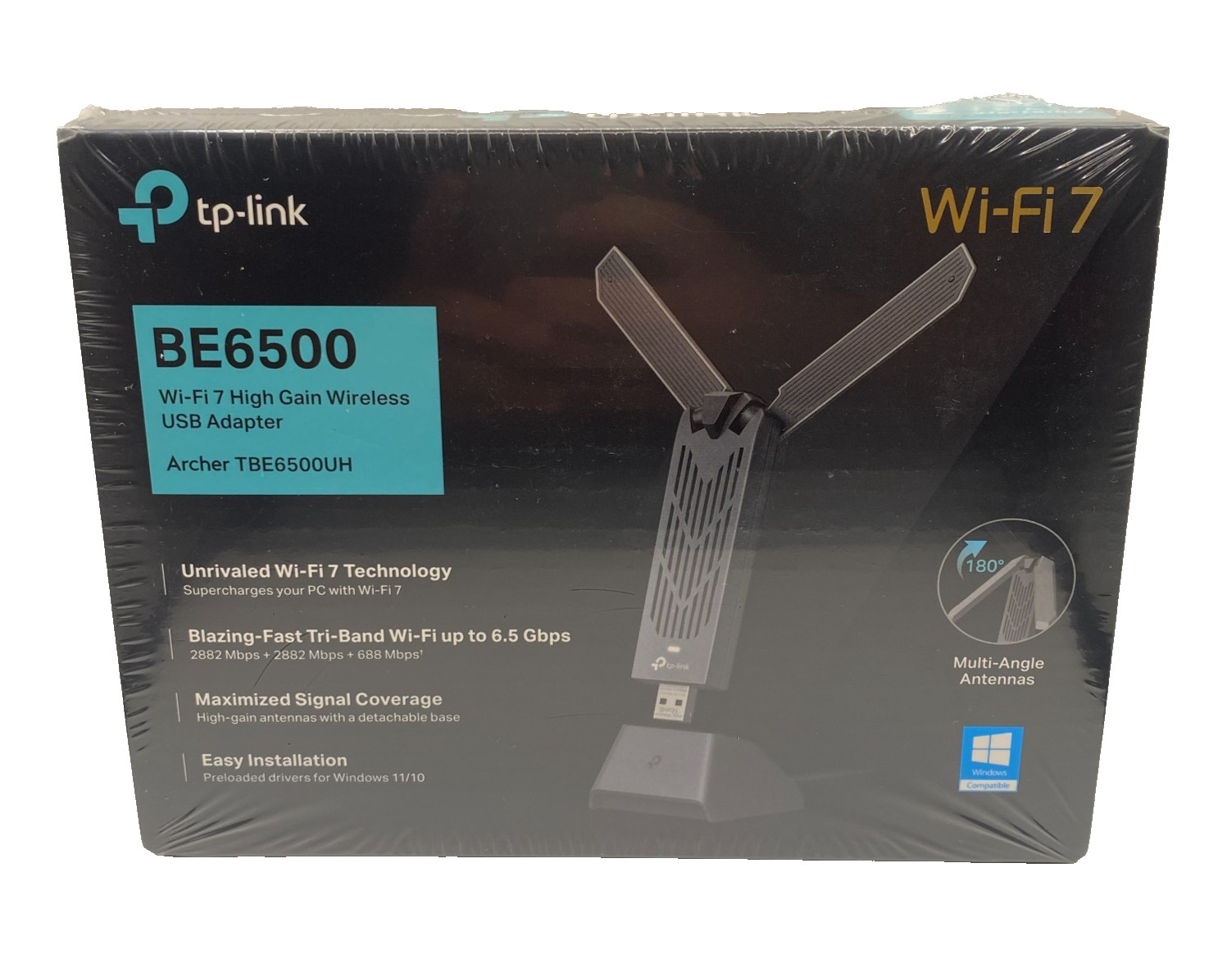 TP-Link Wi-Fi 7 BE6500 Wireless USB Adapter, New In Box, Factory Sealed