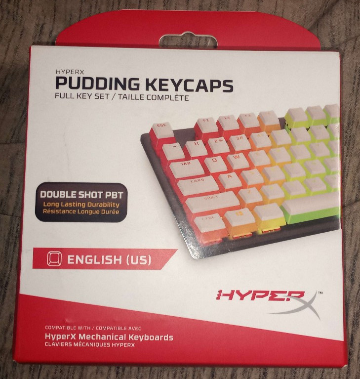HyperX Pudding Keycaps White Full Key Set (Used, CIB)