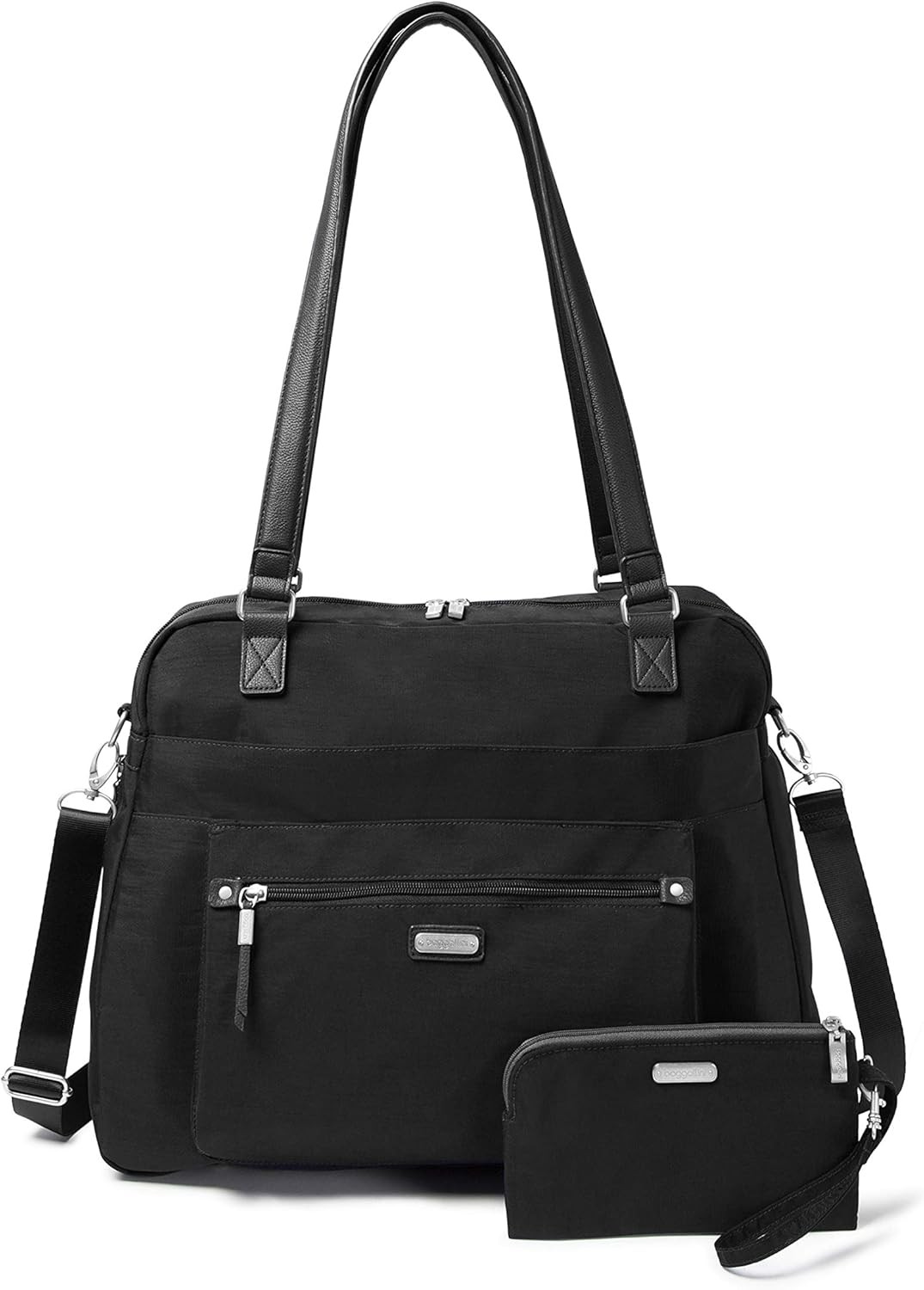 Baggallini Overnight Expandable Laptop Tote - Lightweight One Size, Black 