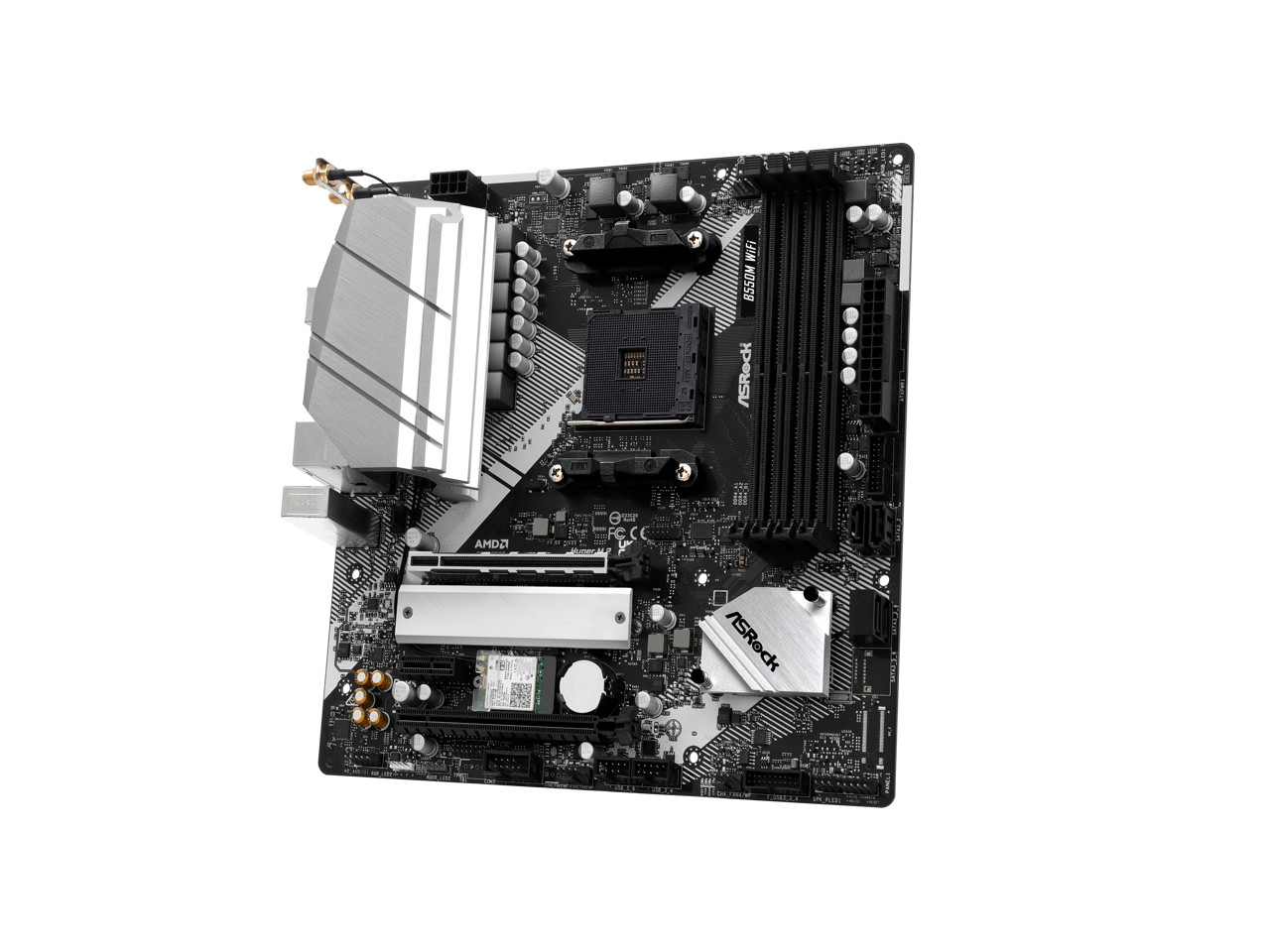 B550M WiFi AM4 AMD B550 Micro ATX Motherboard - Wi-Fi 6E, PCIe 4.0, Hyper ASRock