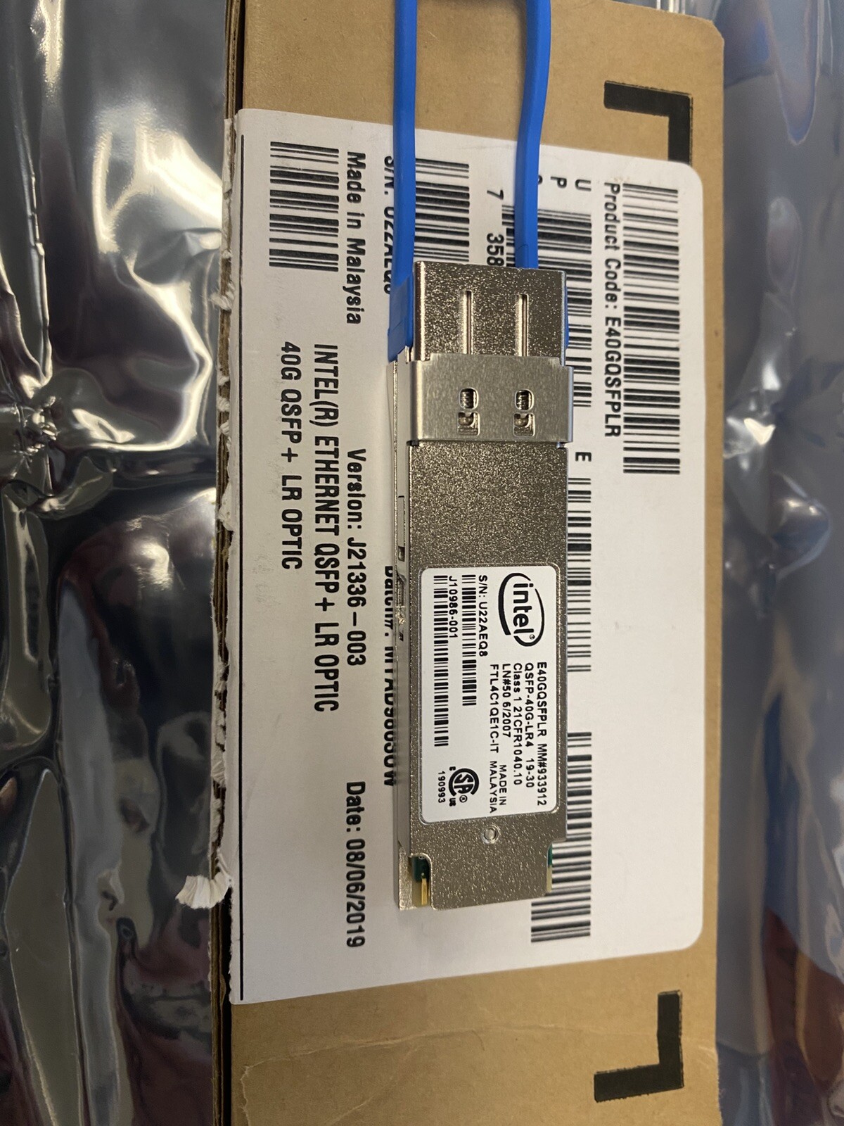 Intel E40GQSFPLR Ethernet QSFP+ LR Optics Module