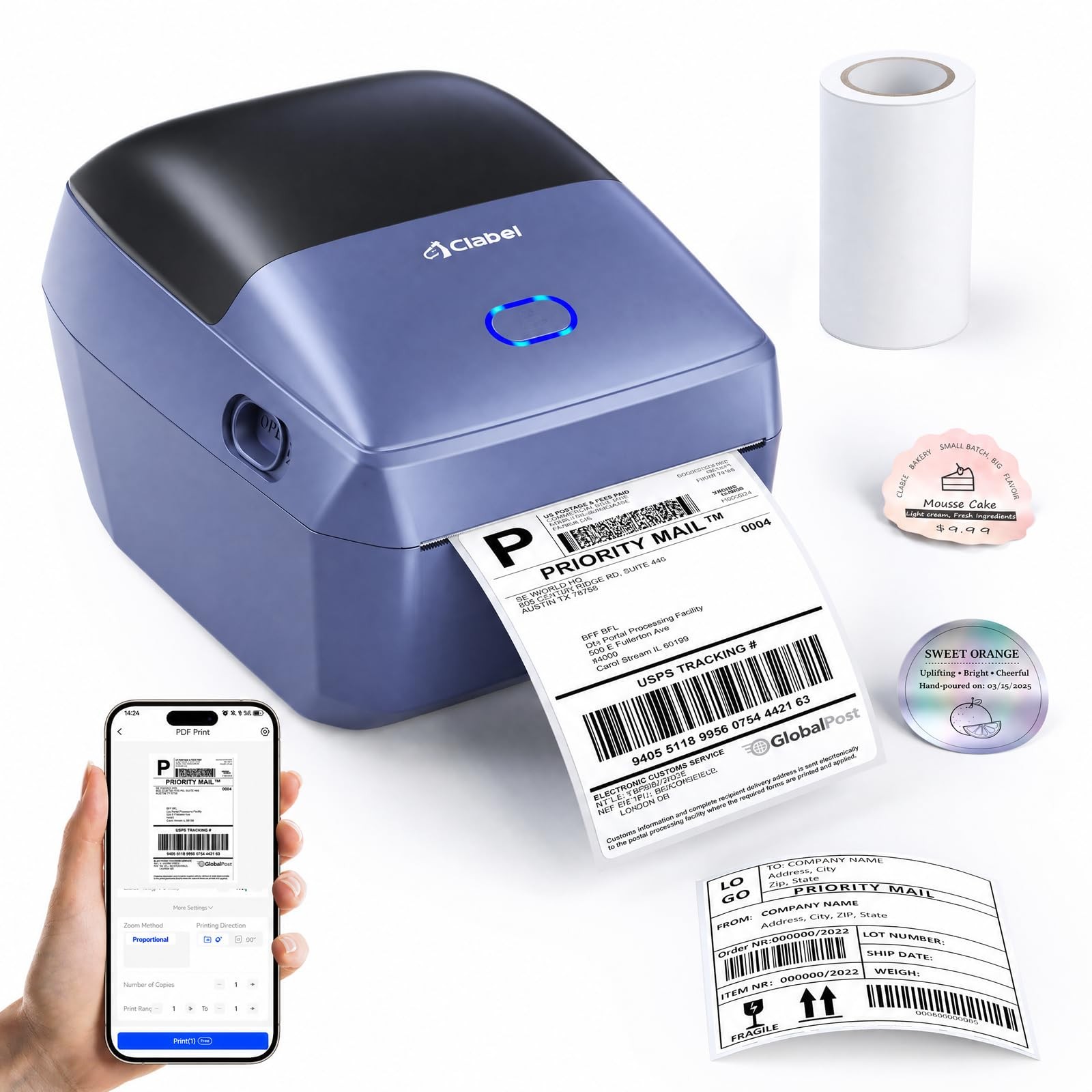 G4 4x6 Shipping Label Printer with Built-in Holder Small Business