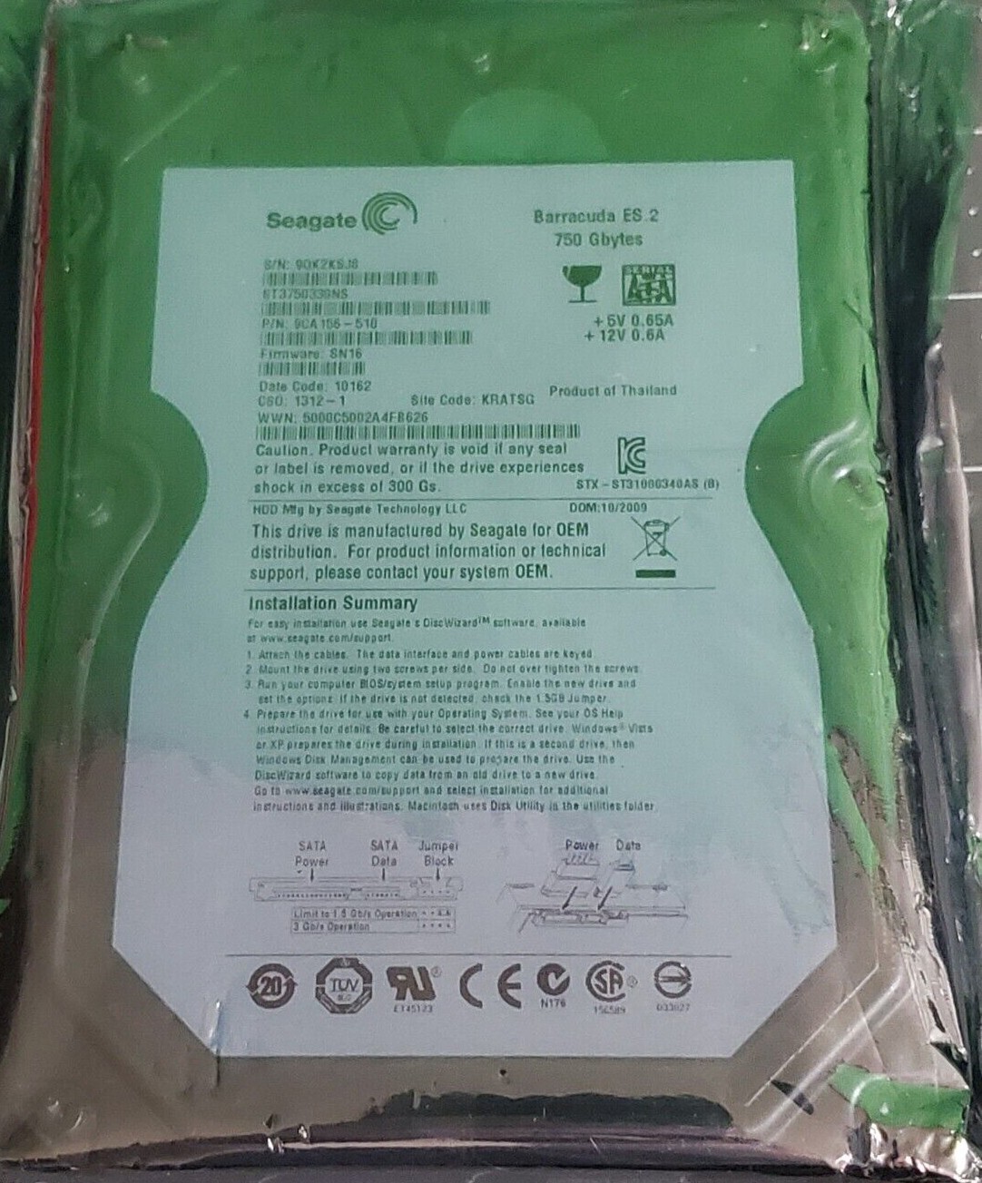 Seagate Barracuda ES.2  Desktop 3.5" ST3750330NS 750GB 7200RPM  32MB  S-ATAII