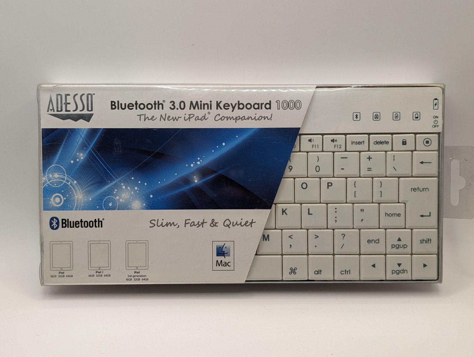Adesso WKB-1000BW Wireless Keyboard, New