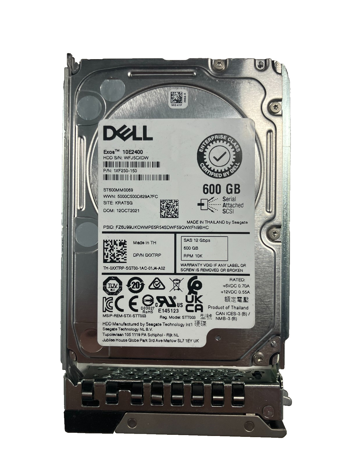 DELL ST600MM0069 HDD 600GB SAS 12Gb/s 2.5" 0XXTRP 512 b/s