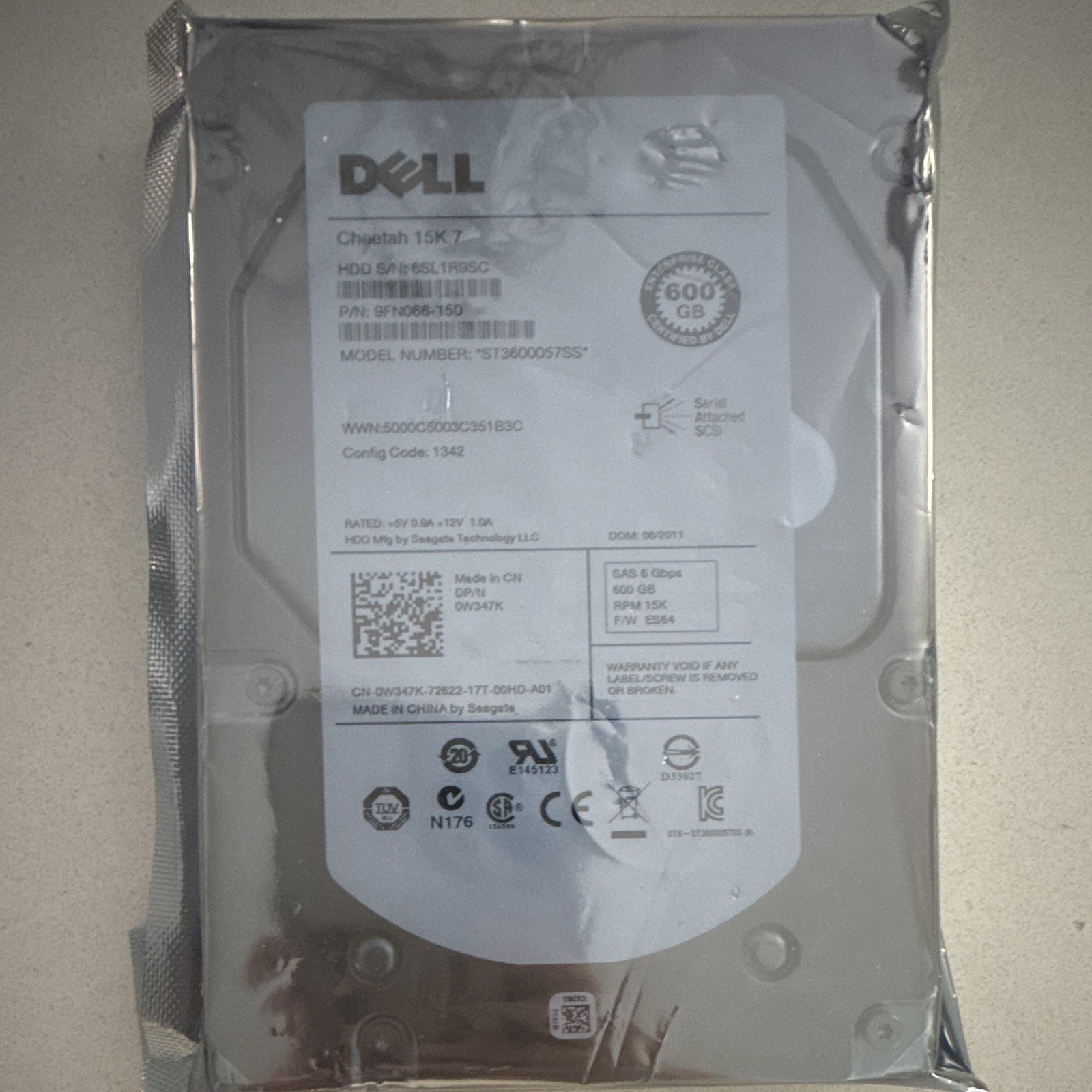 Dell Seagate Cheetah 15K.7 600GB 15K RPM SAS 6Gb/s 3.5" HDD ST3600057SS