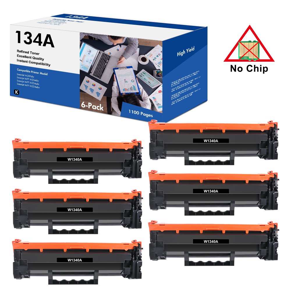 6PK W1340A 134A Toner Compatible with HP LaserJet M209dw M234dw M234sdn No Chip