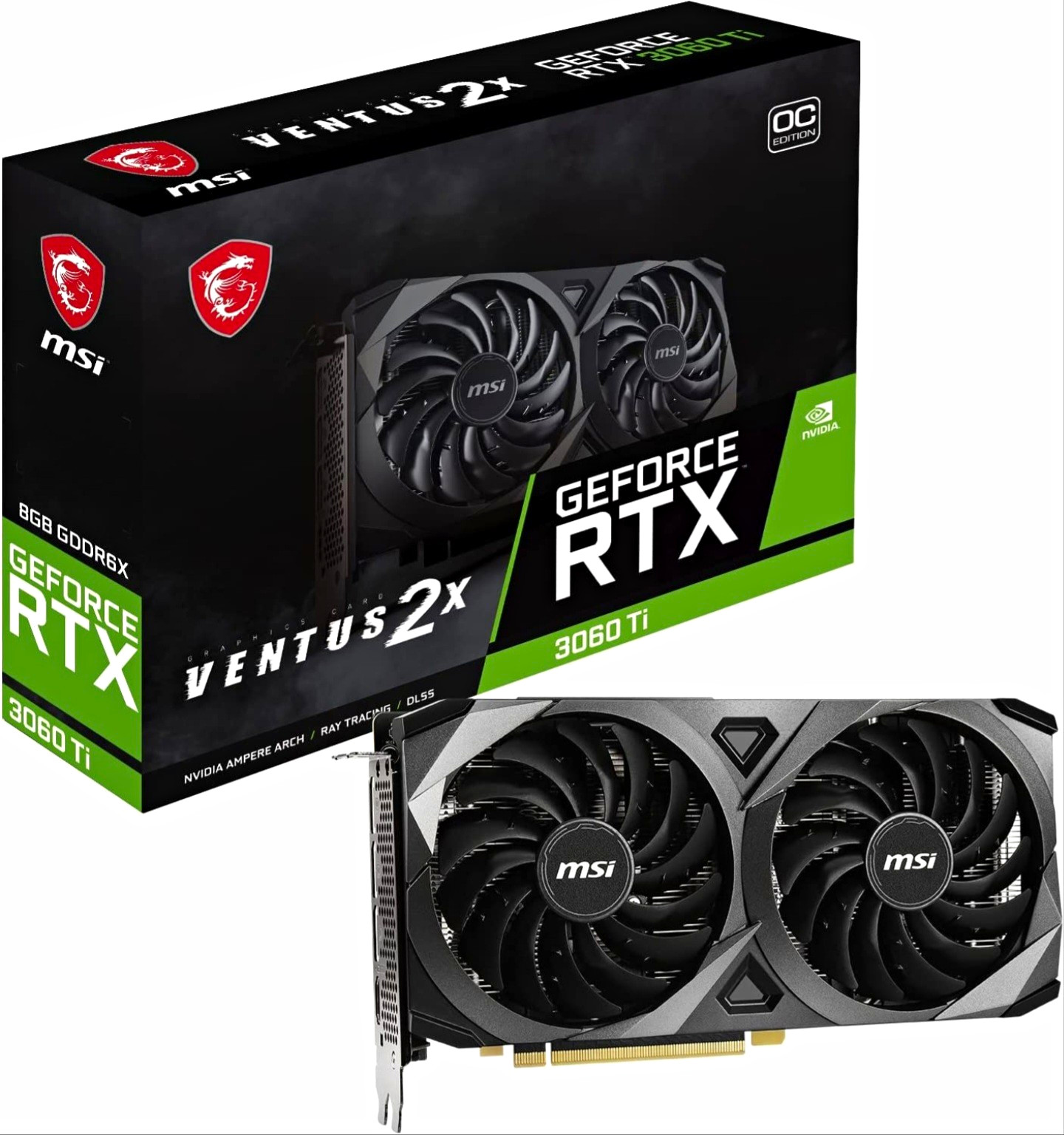 MSI GeForce RTX 3060 Ti Ventus 2X OC 8GB GDDR6X Ray Tracing DLSS