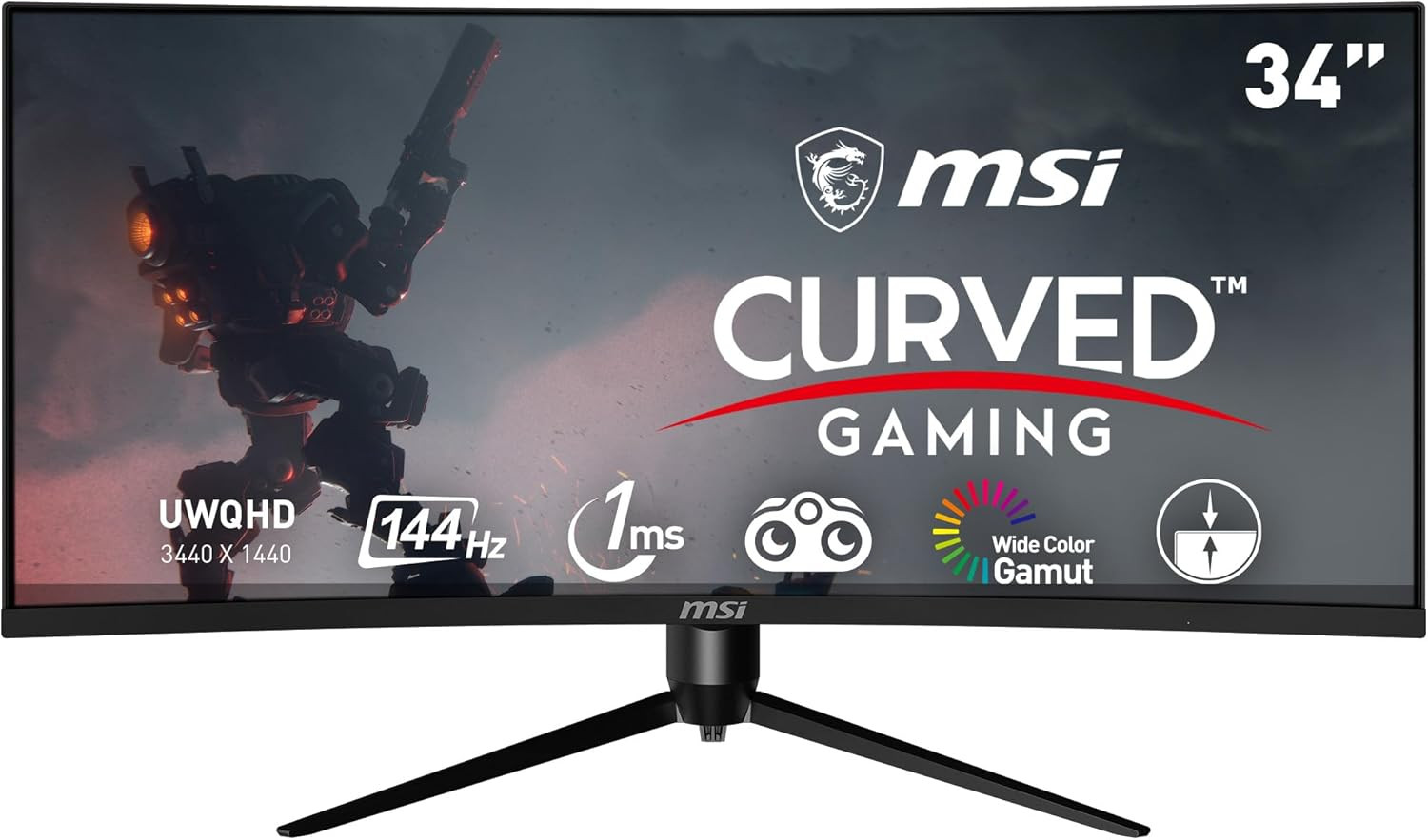 Optix MAG342CQR 34" Curved Gaming Monitor - 3440 X 1440 (UWQHD), 1500R Curvature