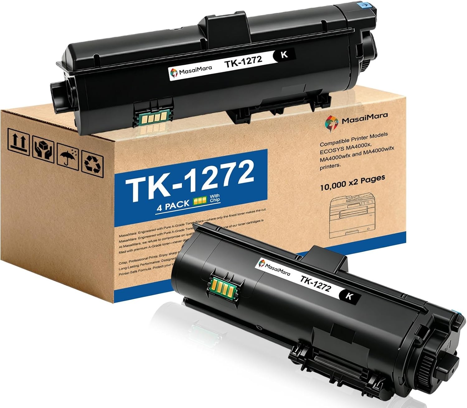 Compatible w/ Kyocera TK-1272 Black Toner Cartridge ECOSYS MA4000 2PK