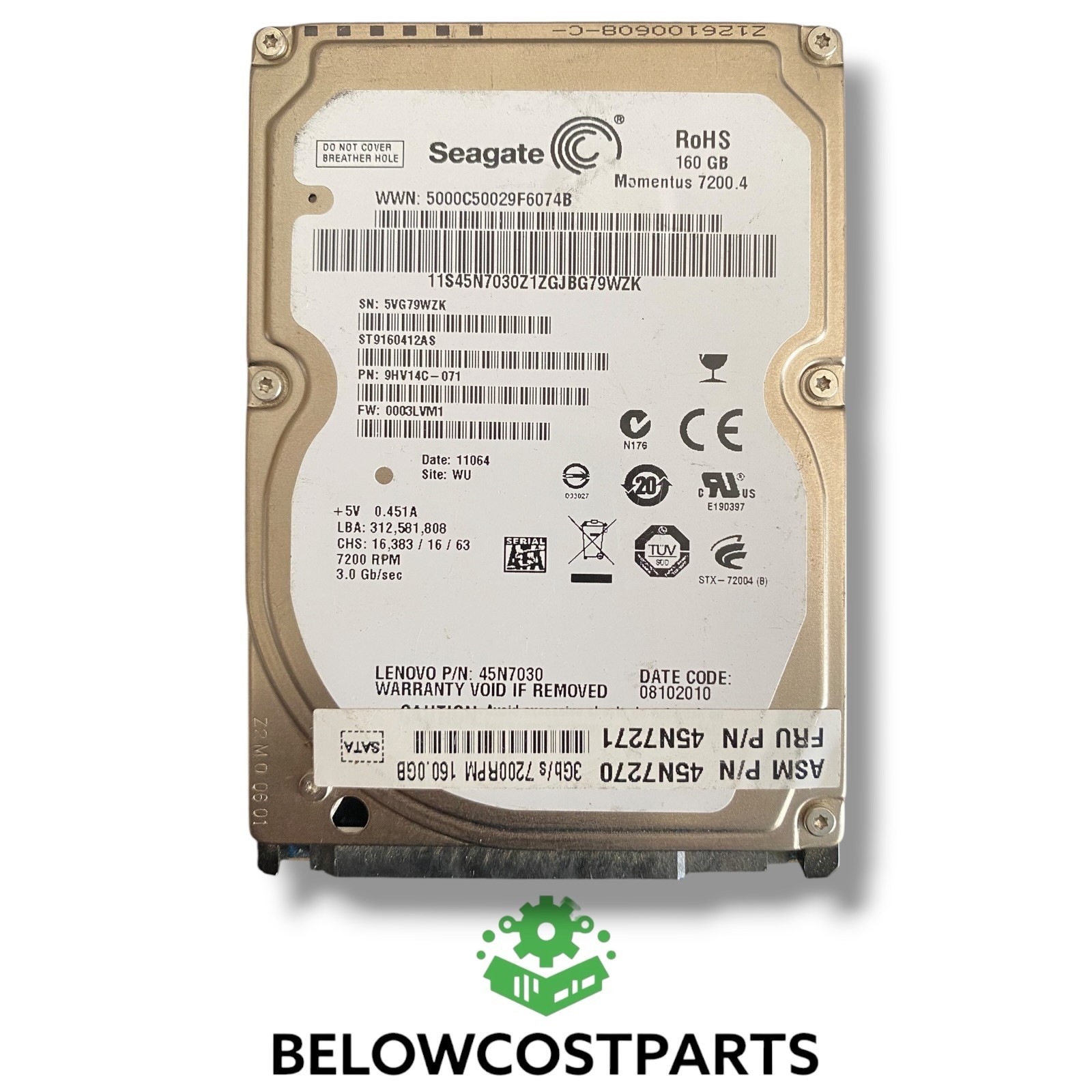 💻 Seagate Momentus 7200.4 ST9160412AS 160GB 7200RPM 2.5" SATA HDD ⚙️