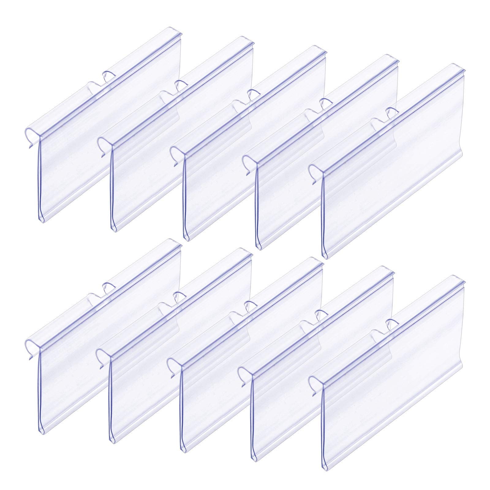 50 Pcs Plastic Wire Shelf Label Holders, 3" X 1.65" Clear Price Tag Ho