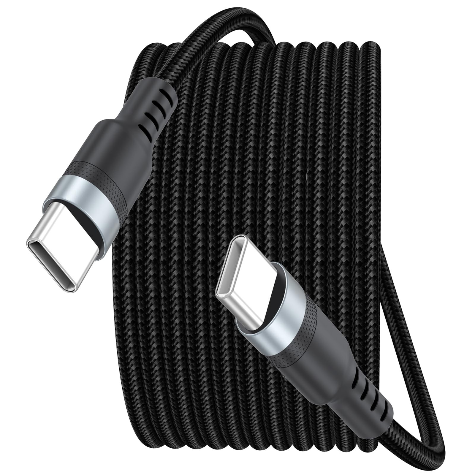 15ft USB C Cable Fast Charging 60W, Long USBC to USB-C Charge 15 Feet, Grey 