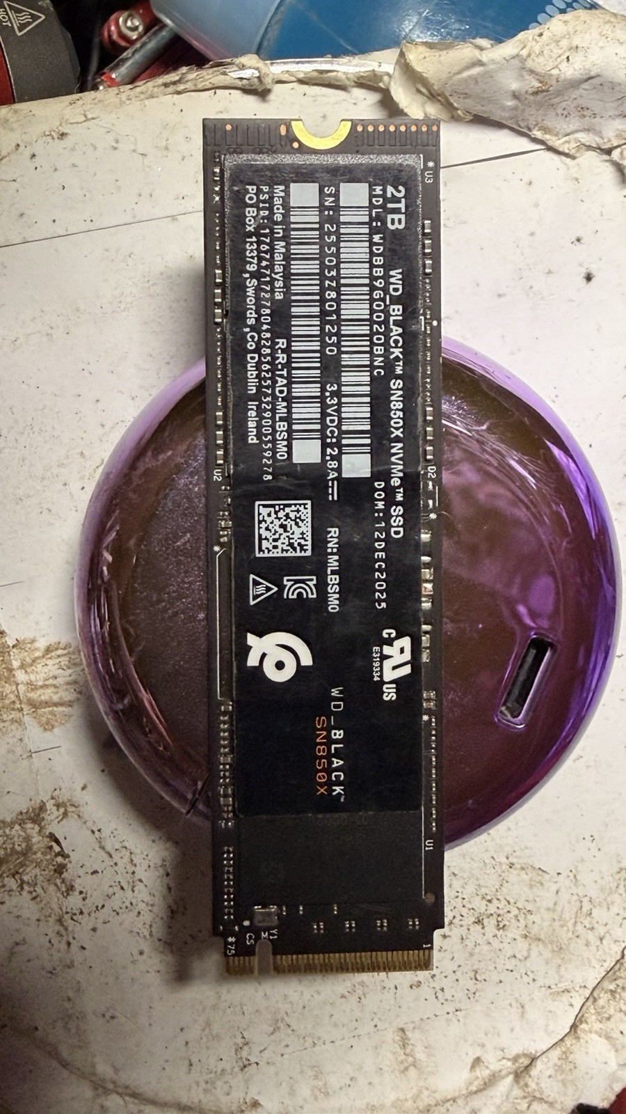 WesternDigital WD_BLACK SN850 2TB NVMe Internal SSD Nvr Used Formatted, Instald