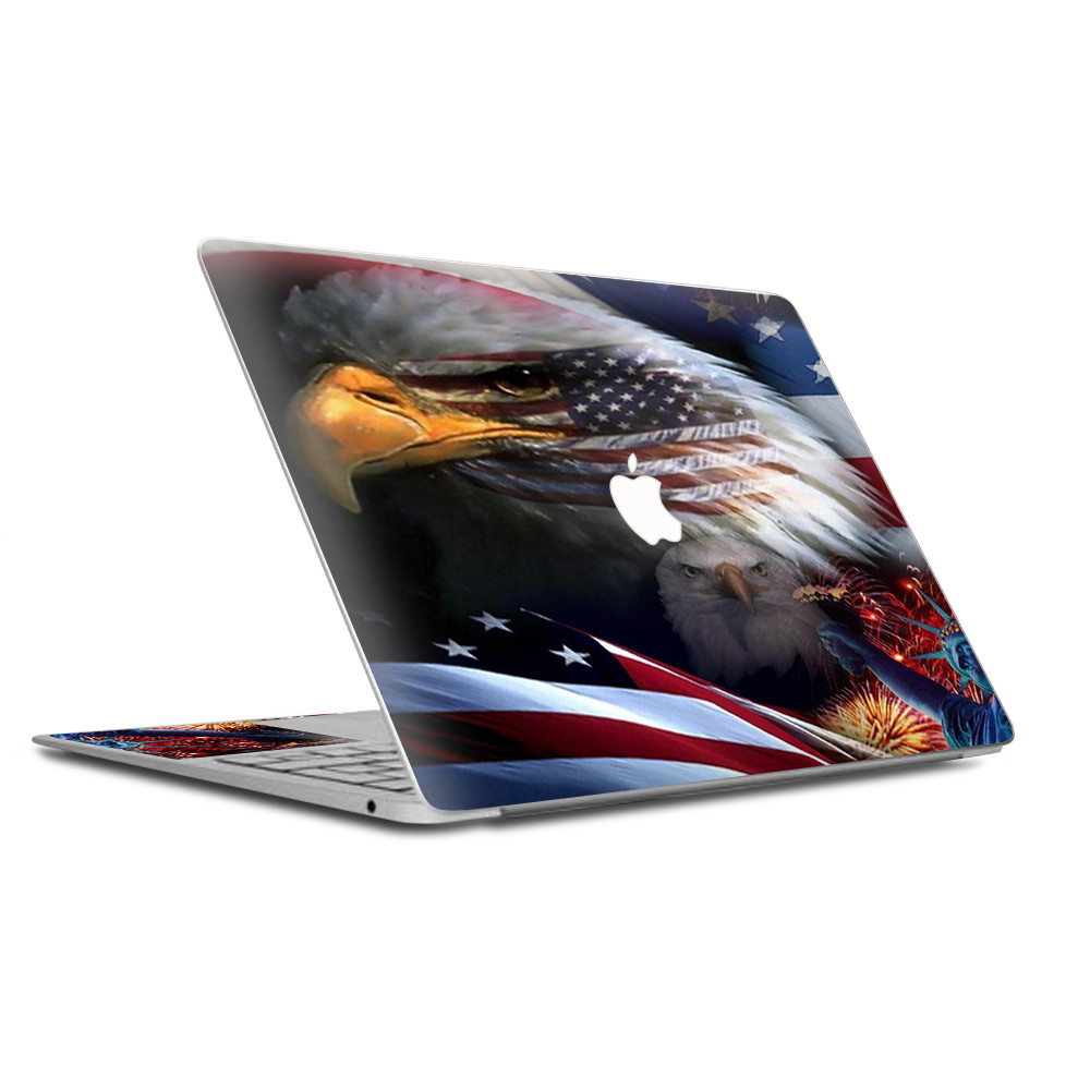 Skin Decal Wrap for MacBook Air Retina 13 Inch - USA Bald Eagle in Flag