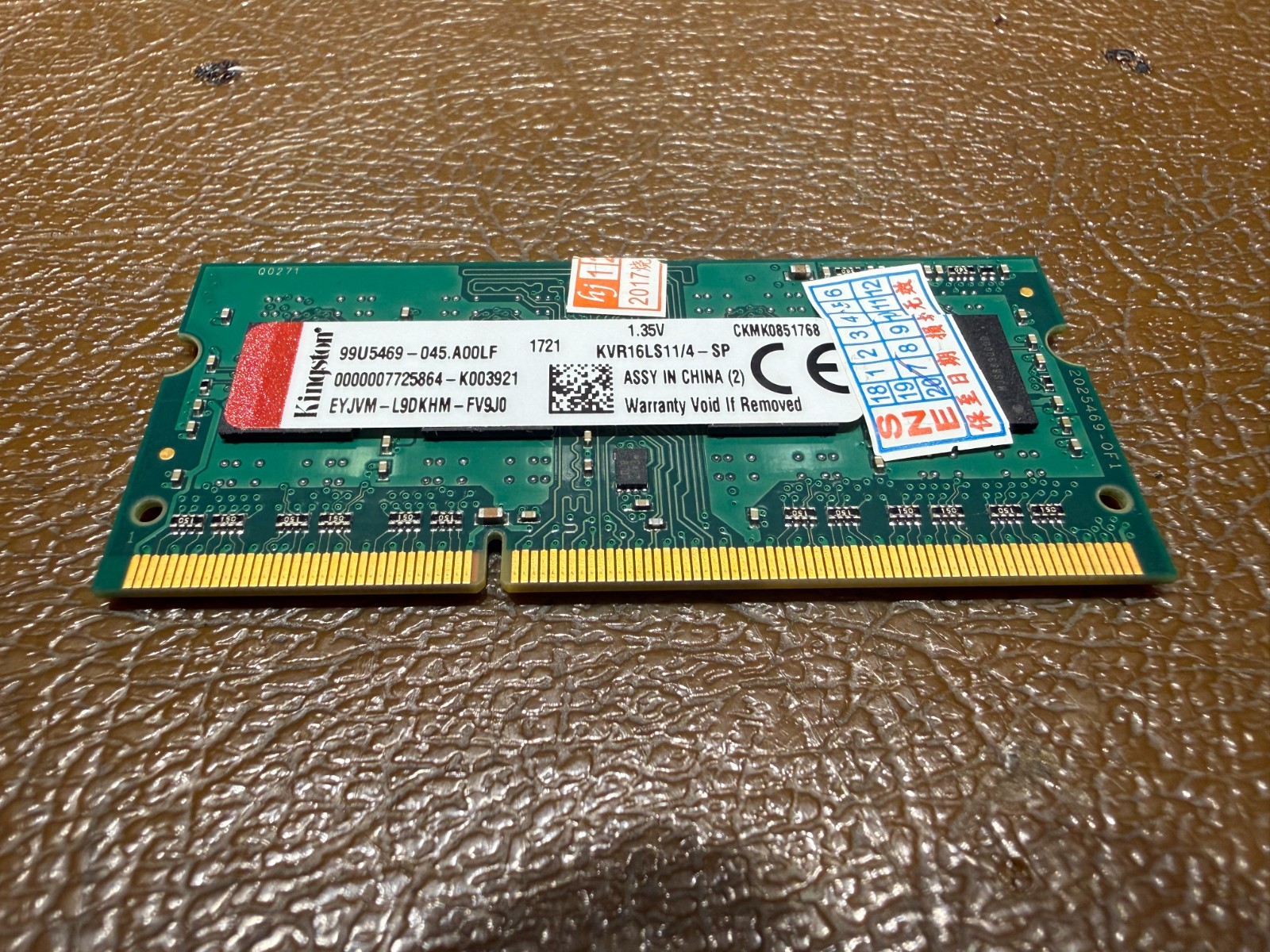 Kingston 4GB DDR3L 1600MHz PC3L-12800S CL11 1.35V Laptop RAM KCP3L16SS8/4 SODIMM