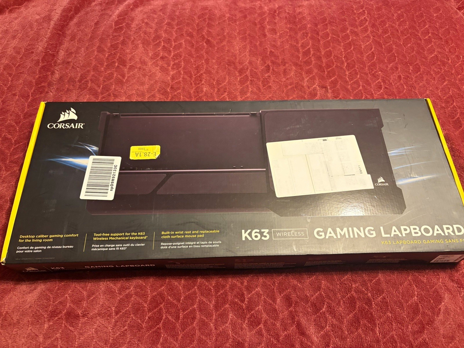 Open Box Corsair K63 Wireless Gaming Lapboard CH-9510000-WW Complete 
