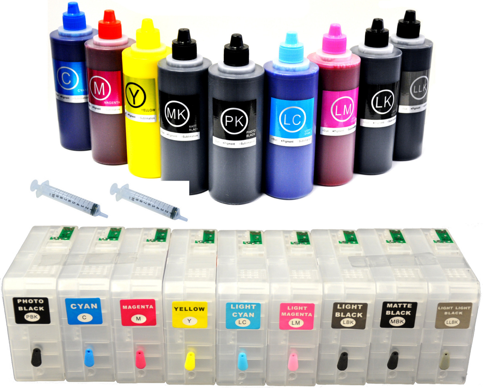 9pcsx200ml UltraChrom K3 ink Stylus 3880,9x80ml Refillable Compatible Cartridges