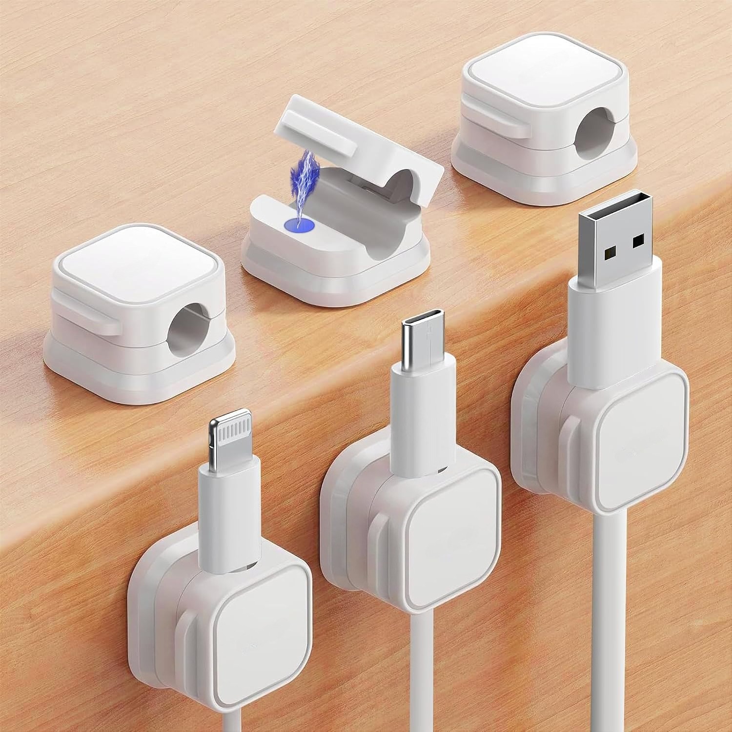 Magnetic Cable Clip Organizer Cord Holder Adhesive Cable Management Cable Holder