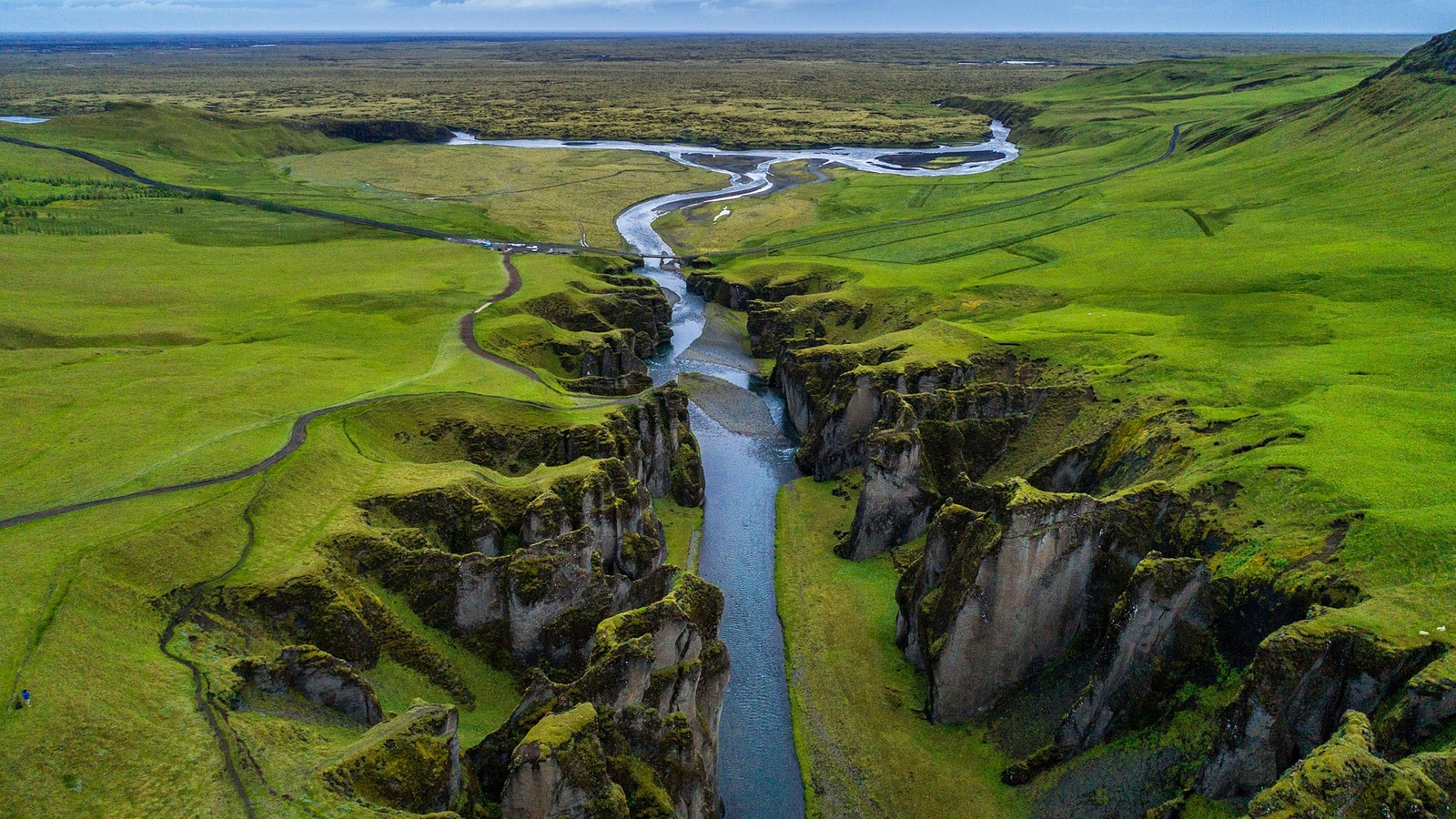 Landscape aerial view drone photo nature grass field Custom Gaming Mat Desk