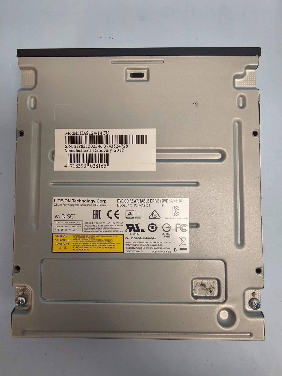 Lite-On iHAS124-14 Black Internal DVD/CD Writer Rewritable Drive - Tested