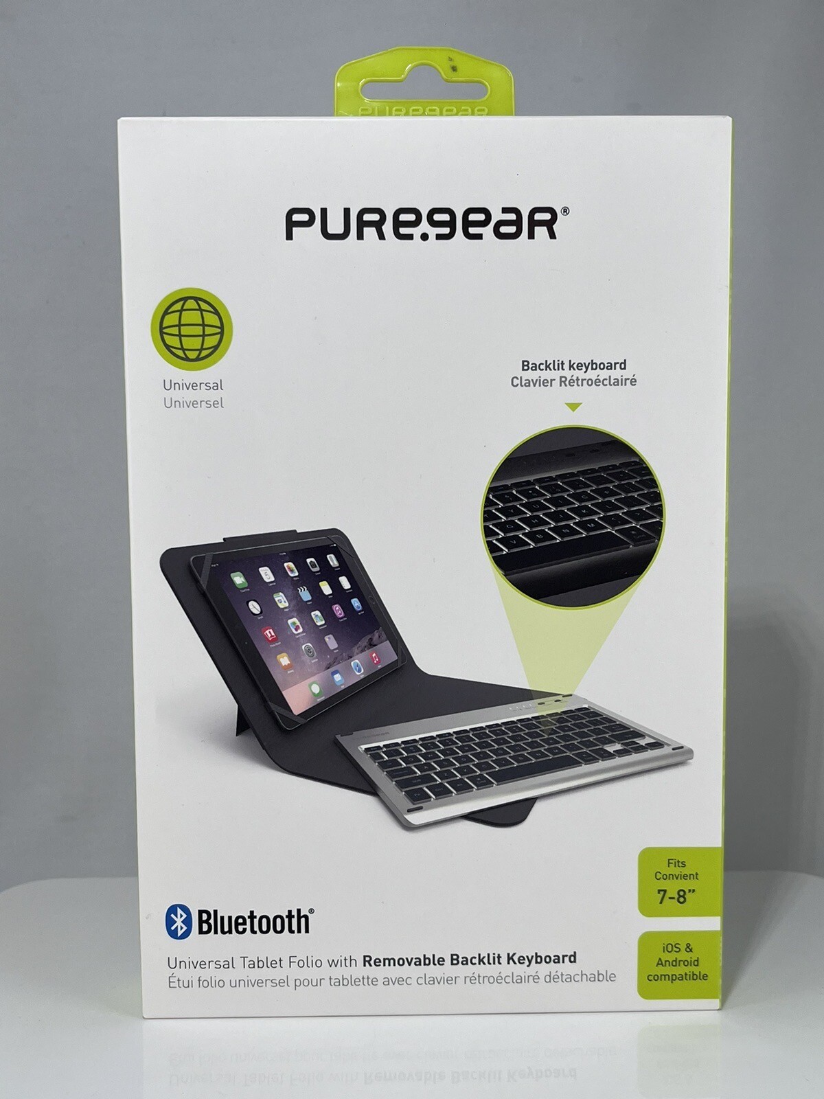 PureGear Universal Bluetooth Backlit Keyboard & Case - 7-8" Tablet, Kindle, Ipad