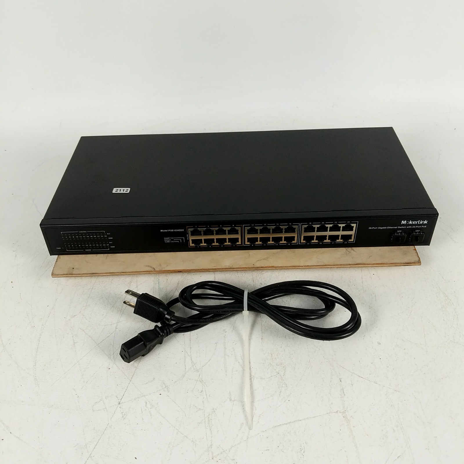 Mokerlink POE-G242GS 26-Port Gigabit PoE Switch 24-PoE 2-SFP Used Tested