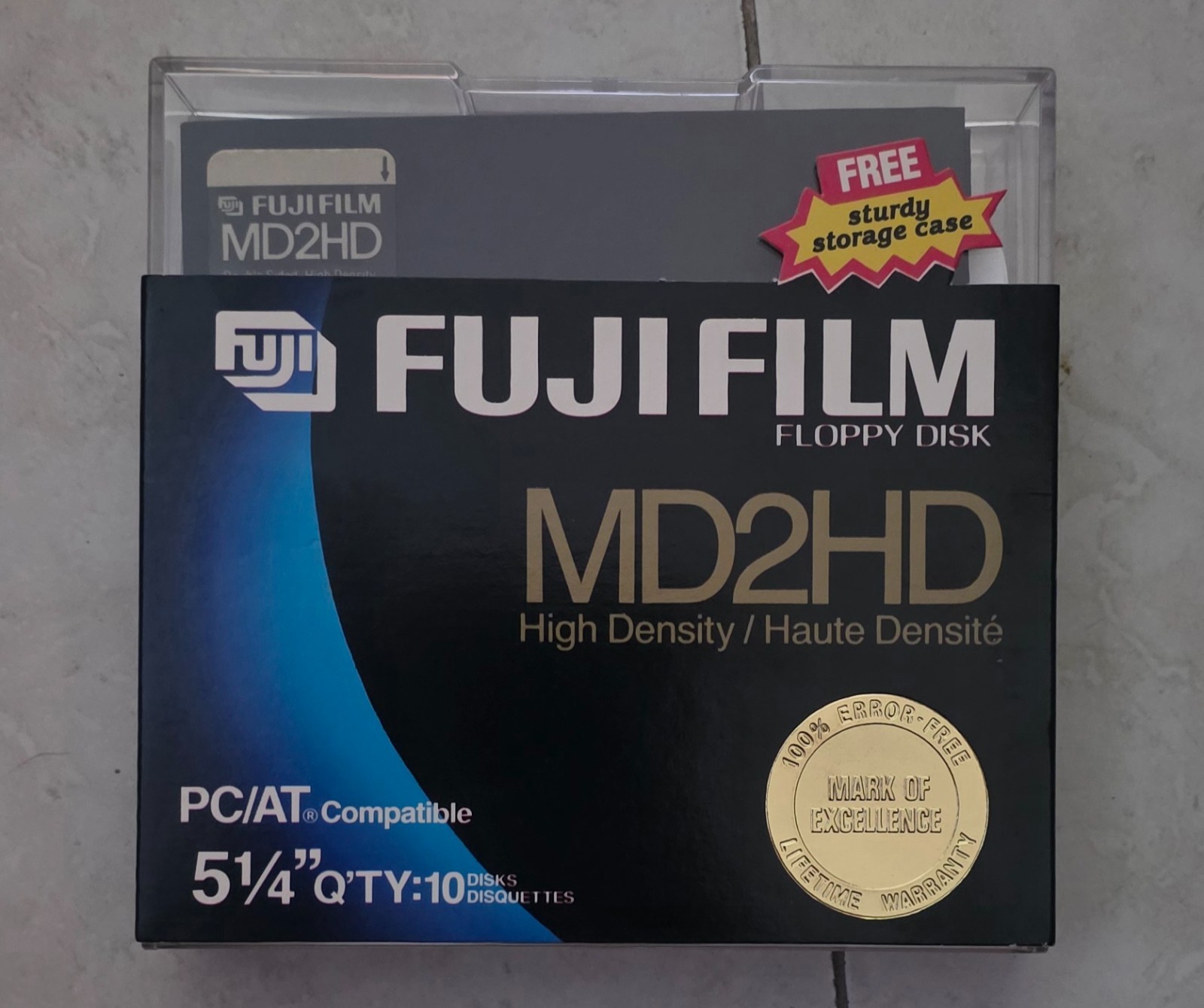 Fujifilm 10 Floppy Disk 5.25" 5 1/4 MD2HD 1.2MB Blank For IBM PC/AT NEW & SEALED